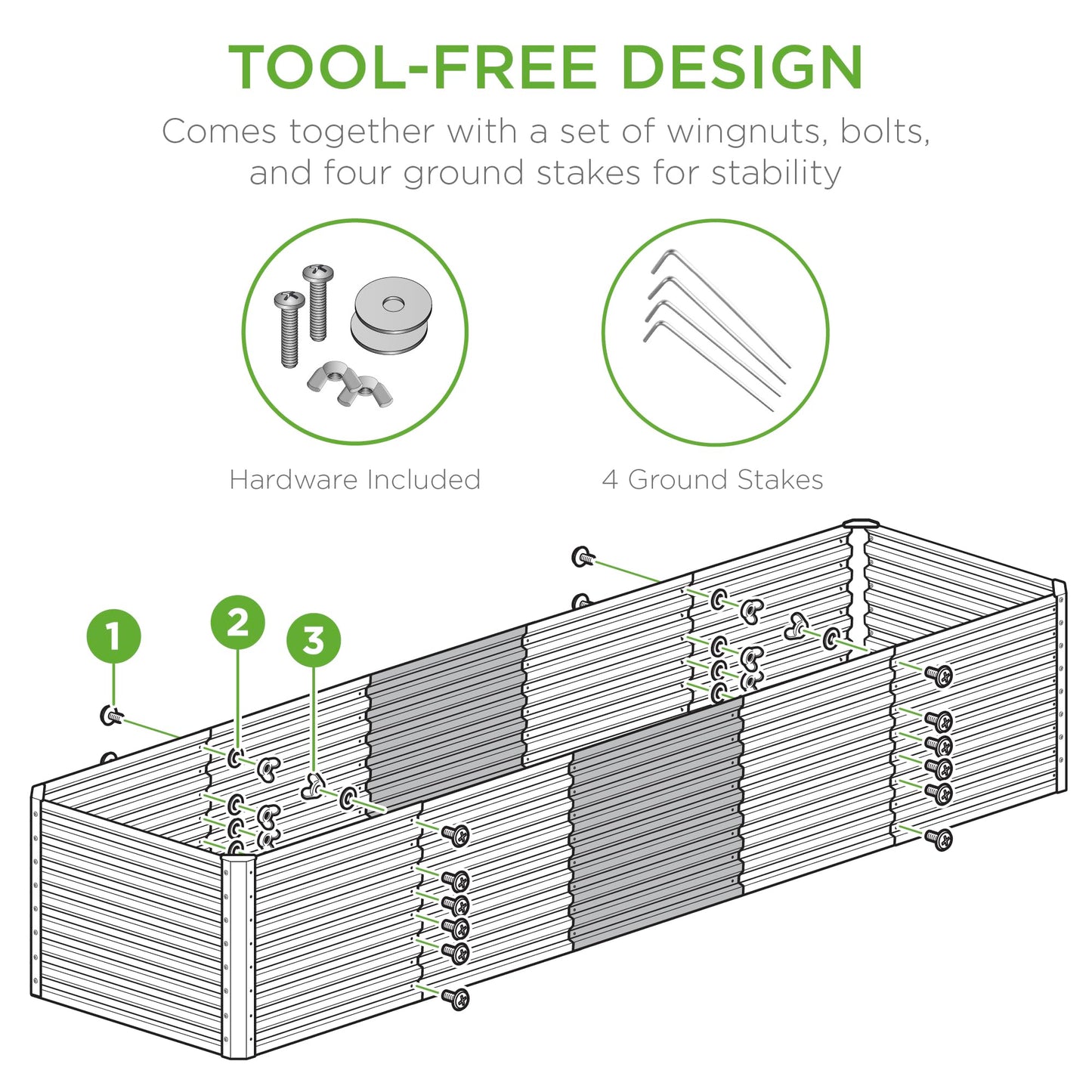 Best Choice Products 8x2x2ft Outdoor Metal Raised Garden Bed, Rectangular Deep Root Planter Box for Vegetables, Flowers, Herbs, and Succulents w/ 239 Gallon Capacity - Gray