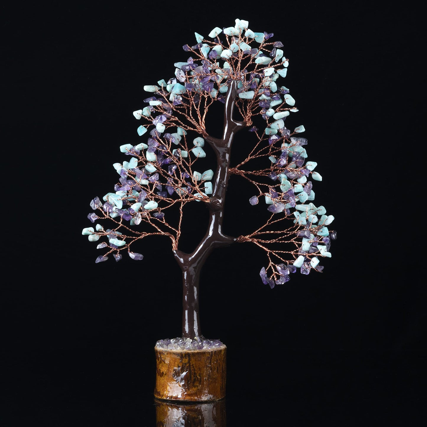 Crocon® Amethyst & Amazonite Crystal Tree Home Decor, Birthday Gifts for Women, Sister Gemstone Gift for Her Money Tree Crystals and Healing Stones House Warming Gift New Home Spiritual Decor Present
