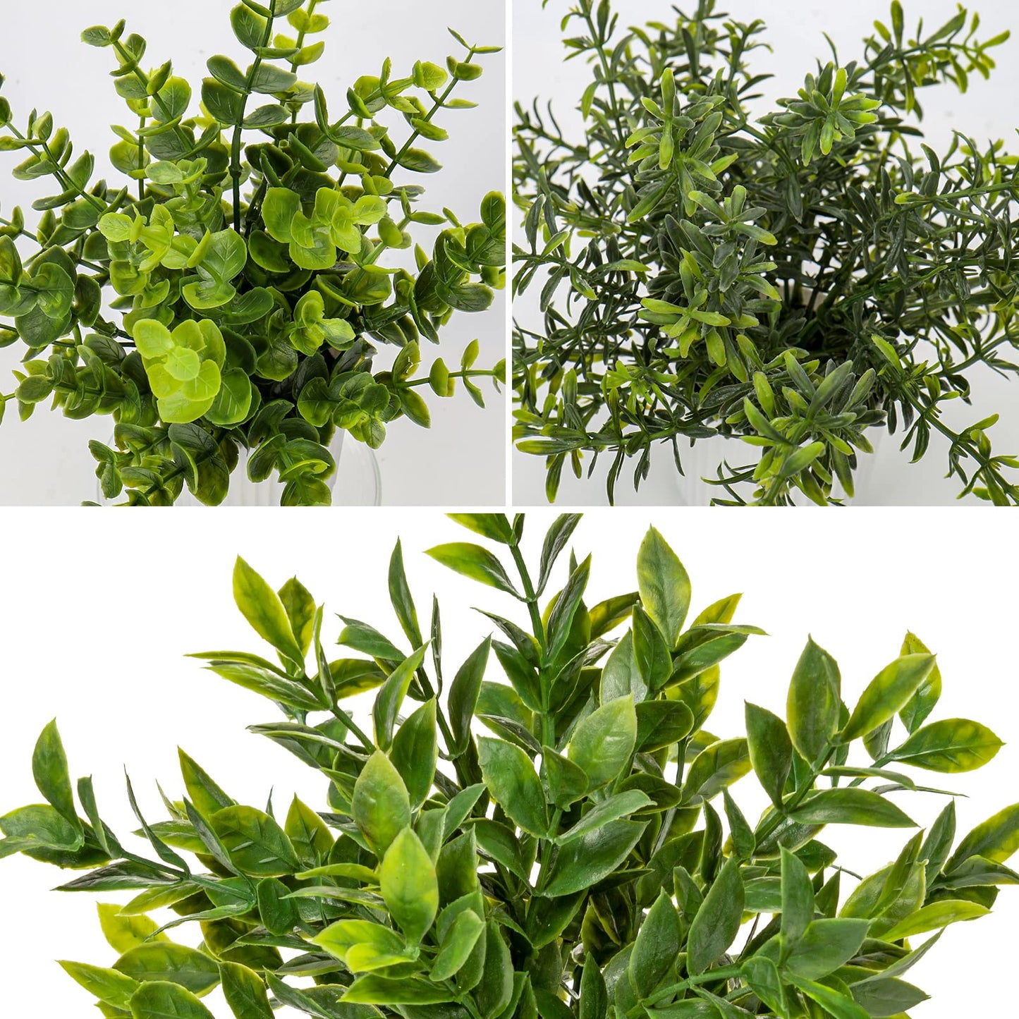 Hollyone 3 Pack Artificial Potted Plants Eucalyptus Rosemary ZZ Plant Zamioculcas Zamiifolia Fake Plant in Pot Small Faux Plant Greenery Aesthetic Indoor Home Decor Bathroom Bedroom Table Shelf Office