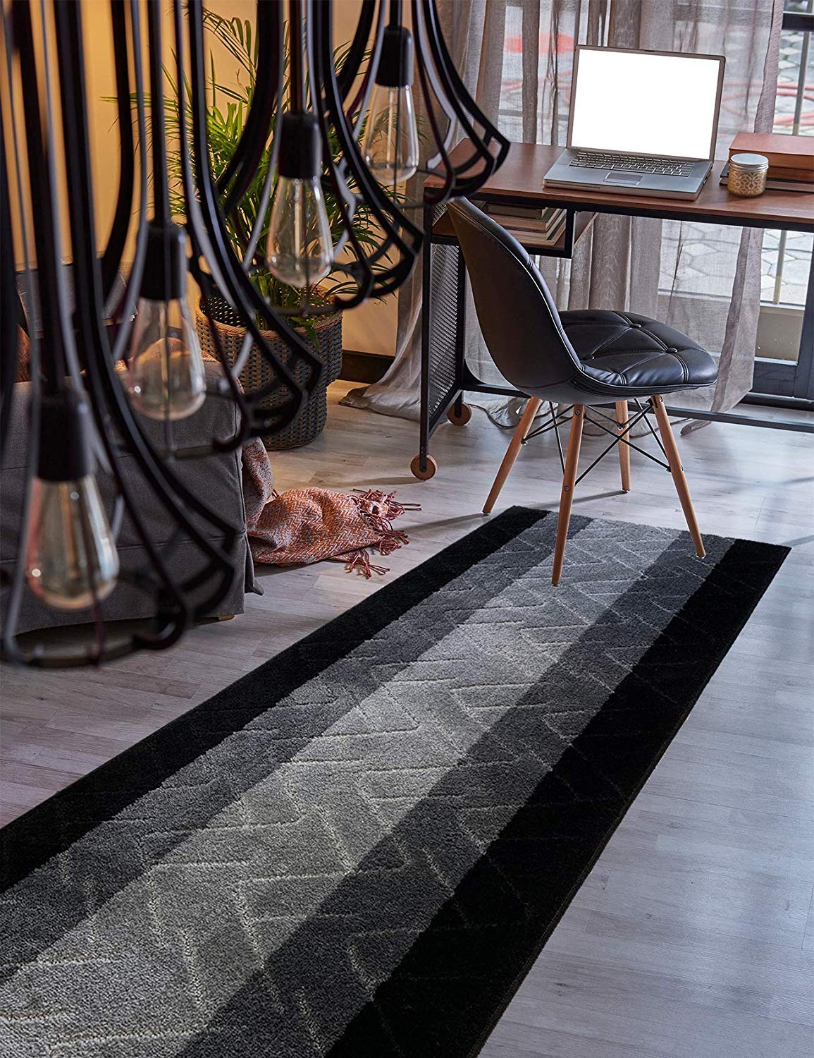 BestHomeCustom Custom Size Hallway Runner Rug Grey Color 31 inch Wide Select Your Length Non-Slip (Skid Resistance) Rubber Backing 7 feet x 31 inch