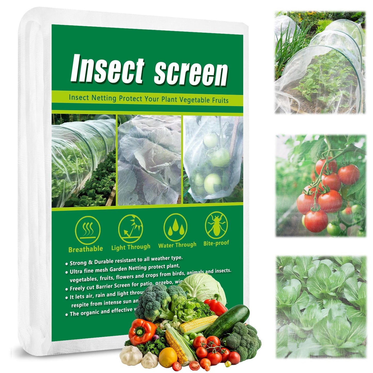 10 X 33 FT Garden Mesh Netting Pest Barrier for Raised Beds, Fruit Tree Netting for Cicadas, Bird Insect Nettings for Gardening, Blueberry Bush Strawberry Nettings Cover for Garden Protection