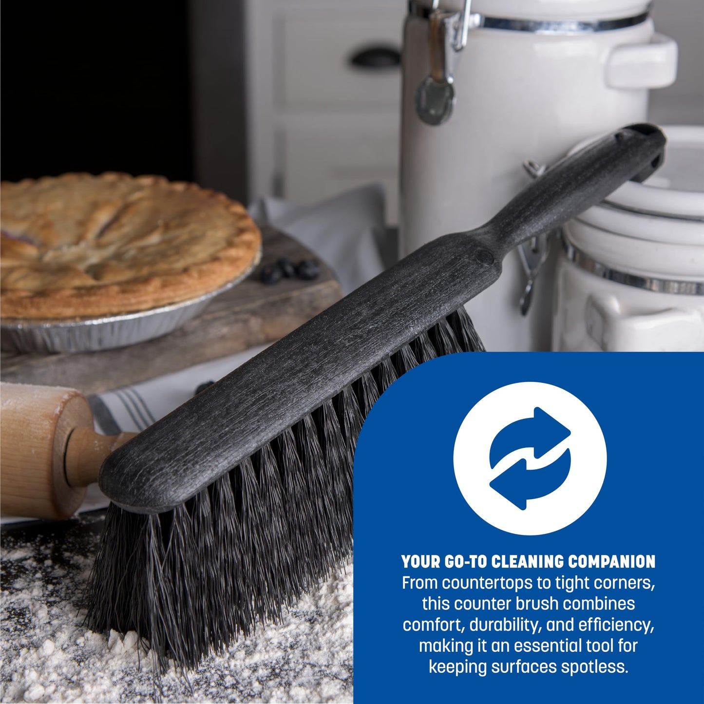 Carlisle FoodService Products 3625803 Fireplace/Bench Brush, 8", Black