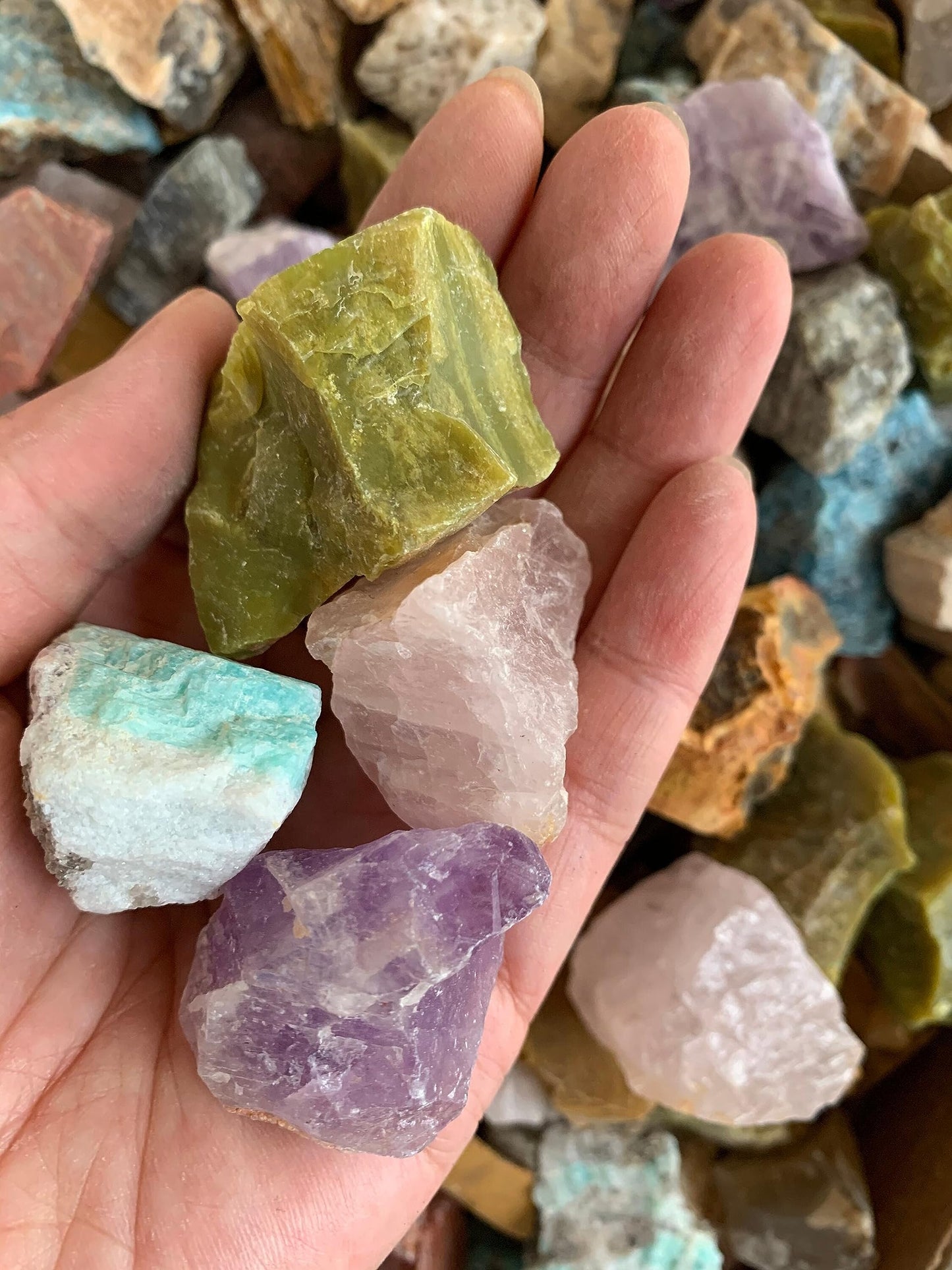 GAF TREASURES Wholesale Raw Assorted Crystals, Natural Assorted Stone, Natural Rough Assorted Crystals, Assorted Rough, Assorted Healing Crystals (Assorted, 0.5 Pound)