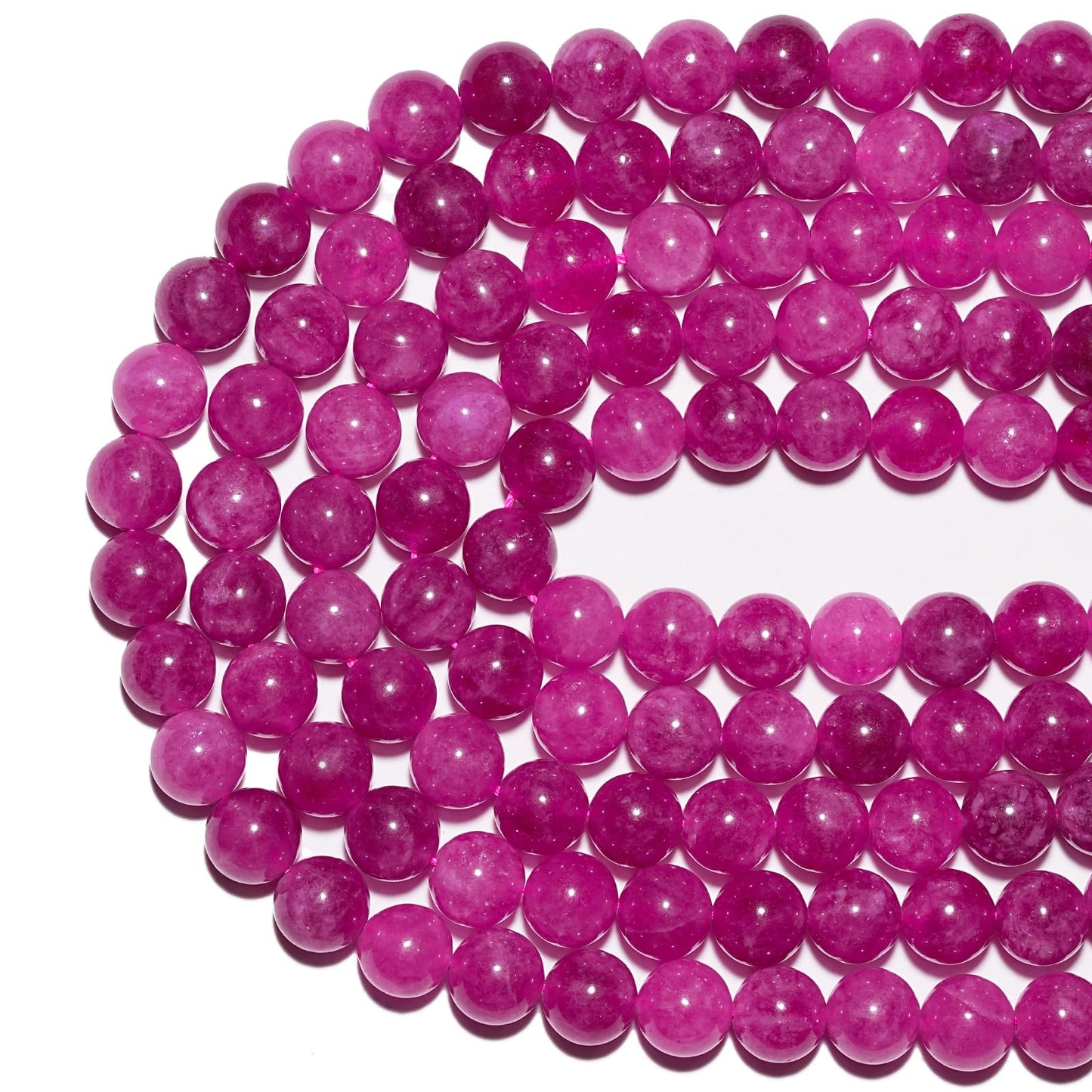 10mm Natural Pink Tourmaline Gemstone Beads Polished Round Smooth Stone Beads for Bracelets Jewelry Making 15inch Loose Beads