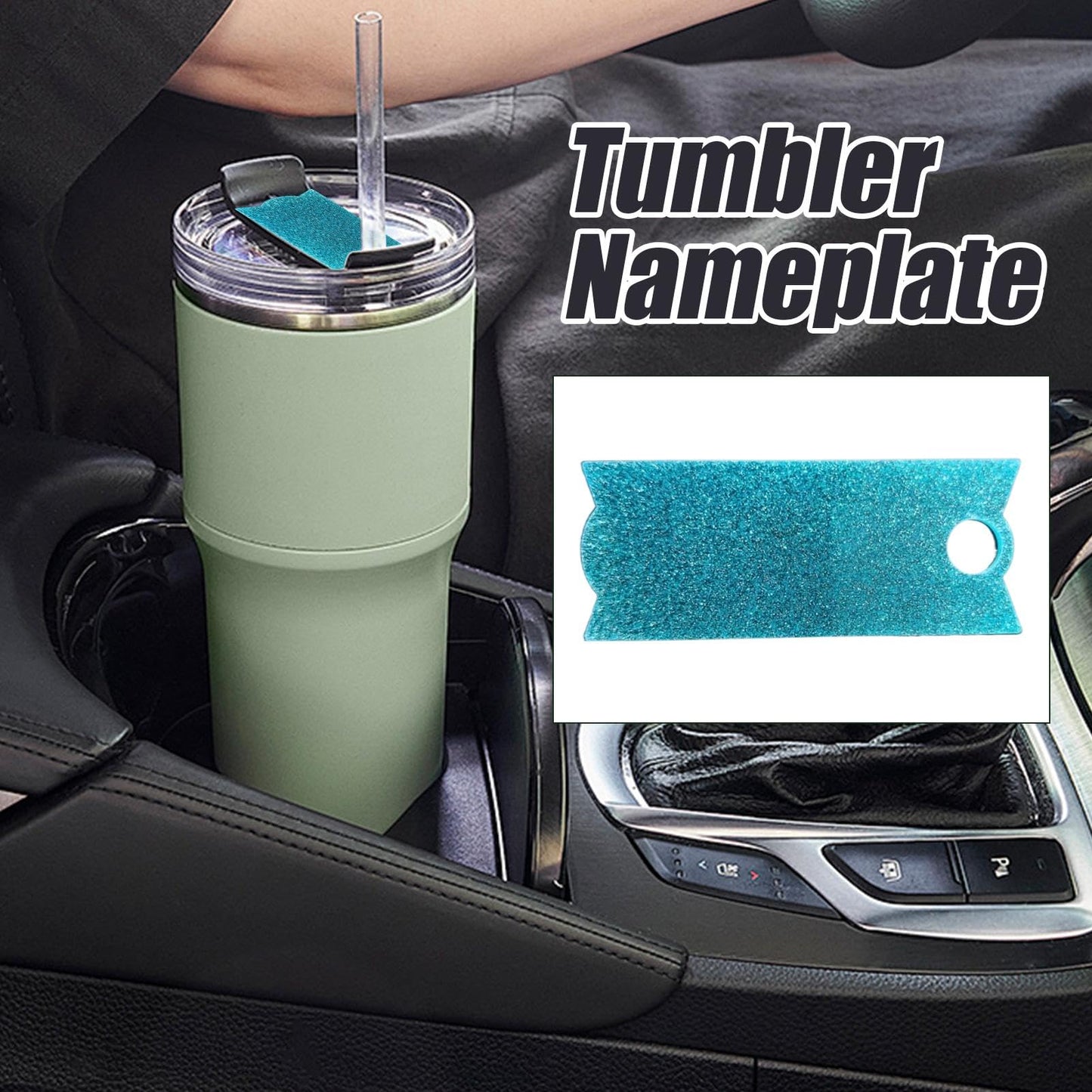 Lid Name Plate,Stylish Accessories for Bottle - Shine Tumbler Acrylic Topper Name Plates for CUPE and Bottle Accessories