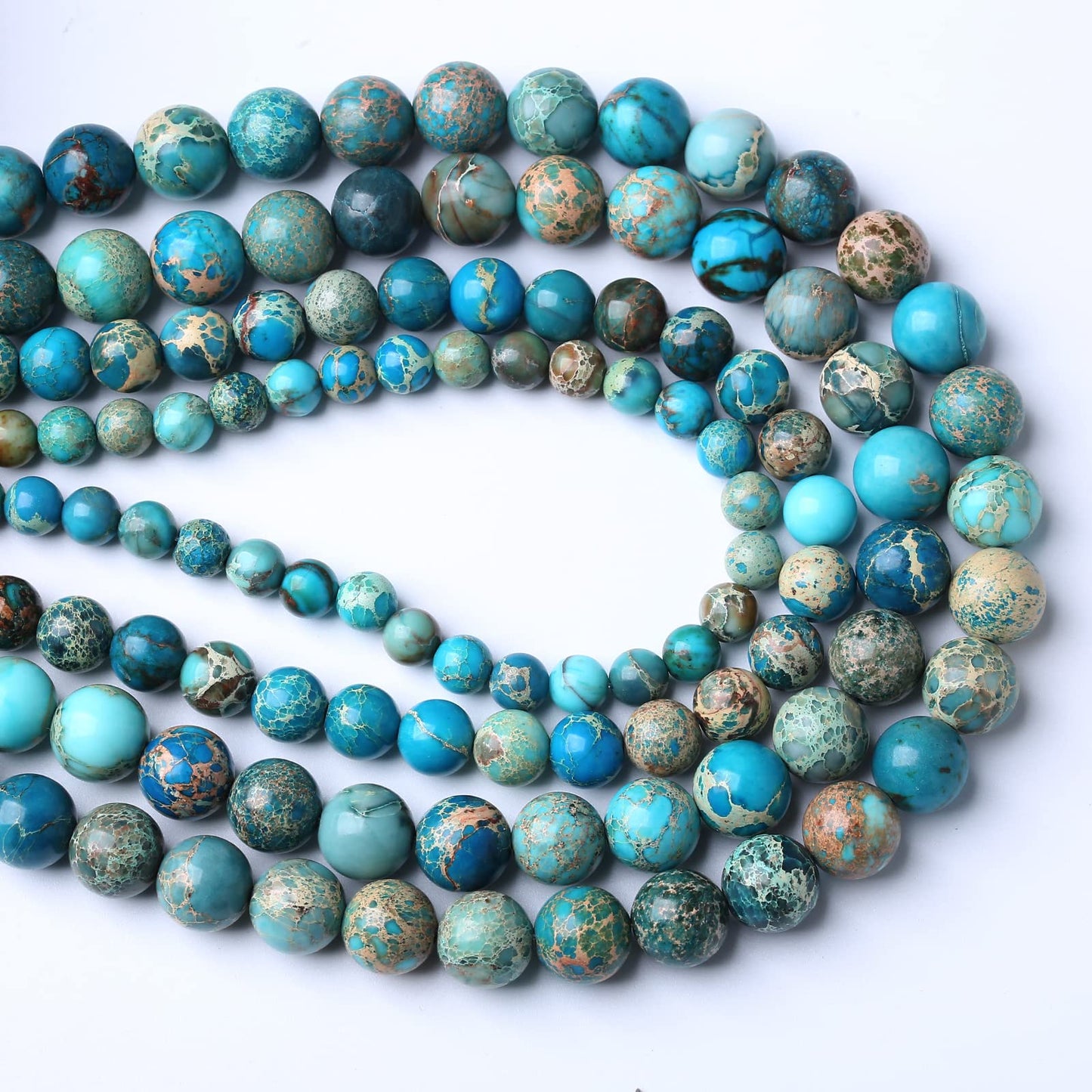 90PCS 4mm Natural Blue Imperial Jasper Beads Round Loose Stone Beads for Jewelry Making for Jewelry Making DIY Bracelet Necklace 15 Inch,Energy Stone Healing Power (4mm, Blue Imperial Jasper Beads)