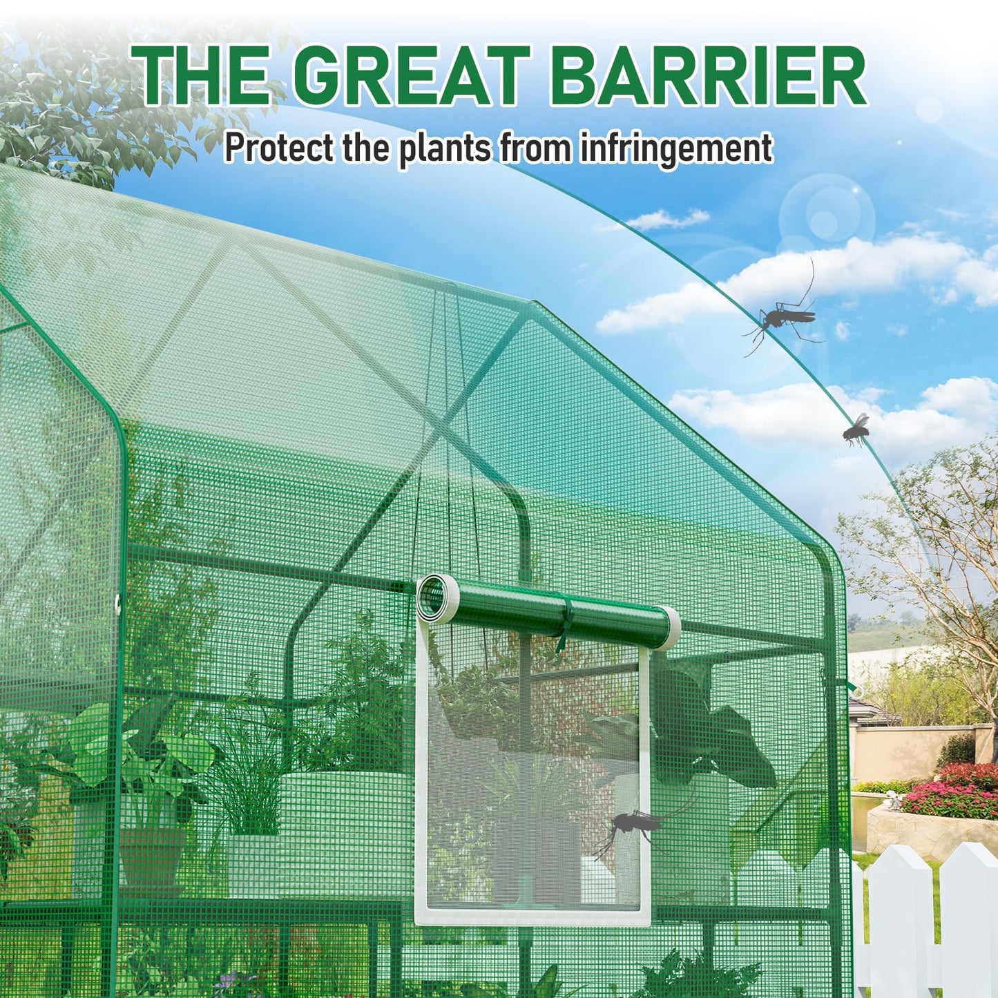 SPECILITE 56×56×78Inch Walk-in Greenhouse, Heavy Duty Small Plant House with Thicken PE Cover and Steel Frame, for Garden, Outdoors, Indoors, Green