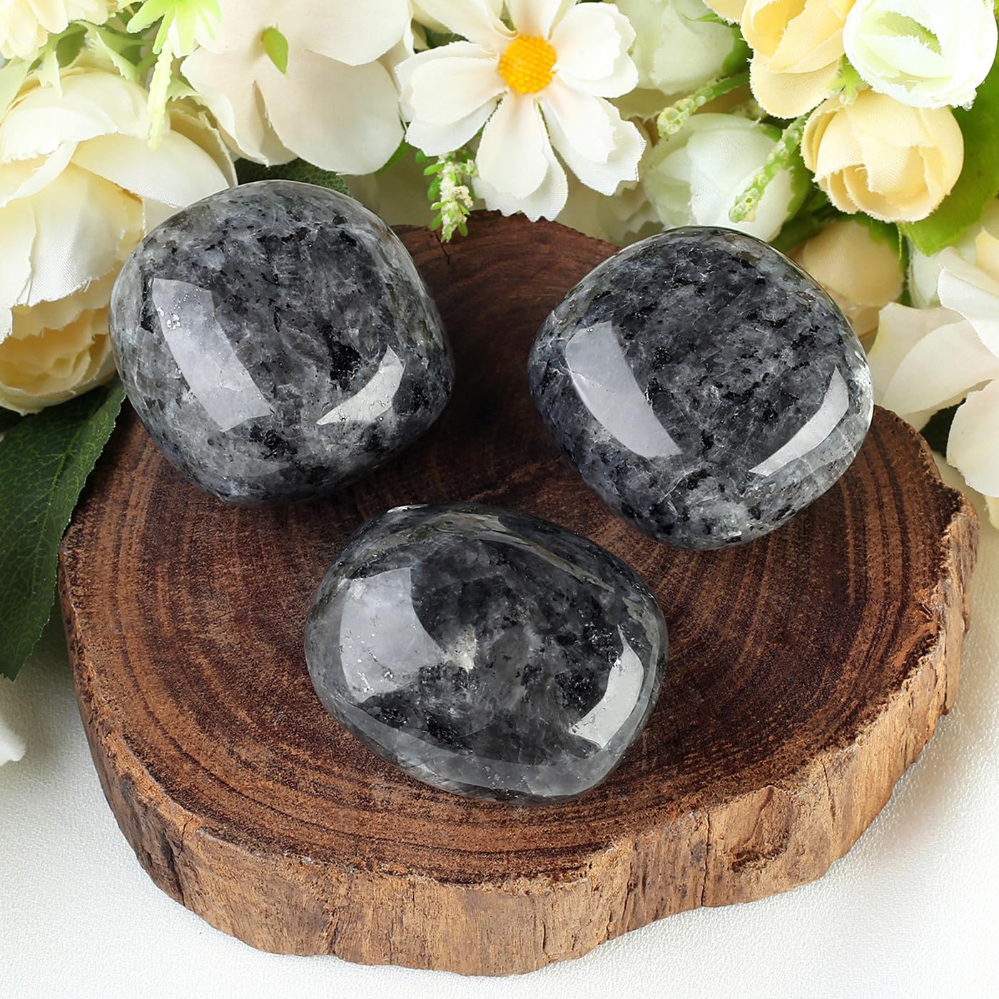 MAIBAOTA 1.6-2.0" Labradorite Crystal Large Reiki Natural Tumbled Polished Stones for Energy Witchcraft Therapy Meditation DIY Crystals for Protection