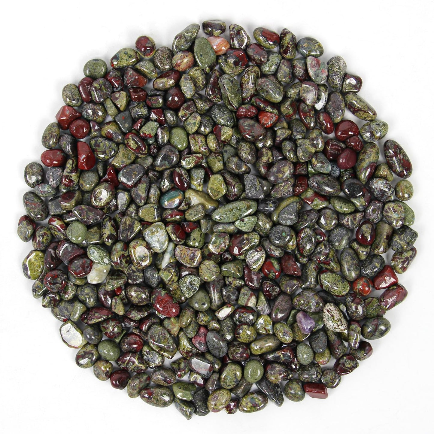 1.1lb Natural Crushed Bloodstone Quartz Crystal Tumbled Chips-Blood Stone Healing Crystals Chips Bulk, Crushed Crystal Gemstones for Crafts, Beautiful Package for Gift