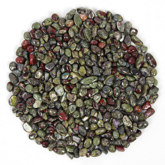 1.1lb Natural Crushed Bloodstone Quartz Crystal Tumbled Chips-Blood Stone Healing Crystals Chips Bulk, Crushed Crystal Gemstones for Crafts, Beautiful Package for Gift