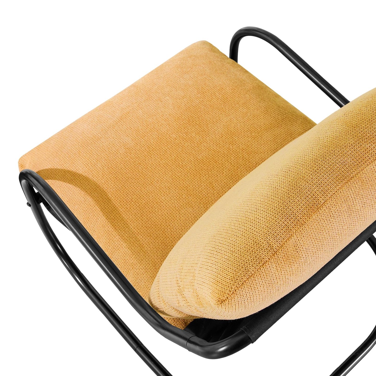 Peace nest Modern Accent Chair,Comfy Living Room Suspended Chair with Mental Frame,Bedroom Armchair with Soft Upholstered Cushion for Balcony Lounge Reading Meeting Room,Yellow