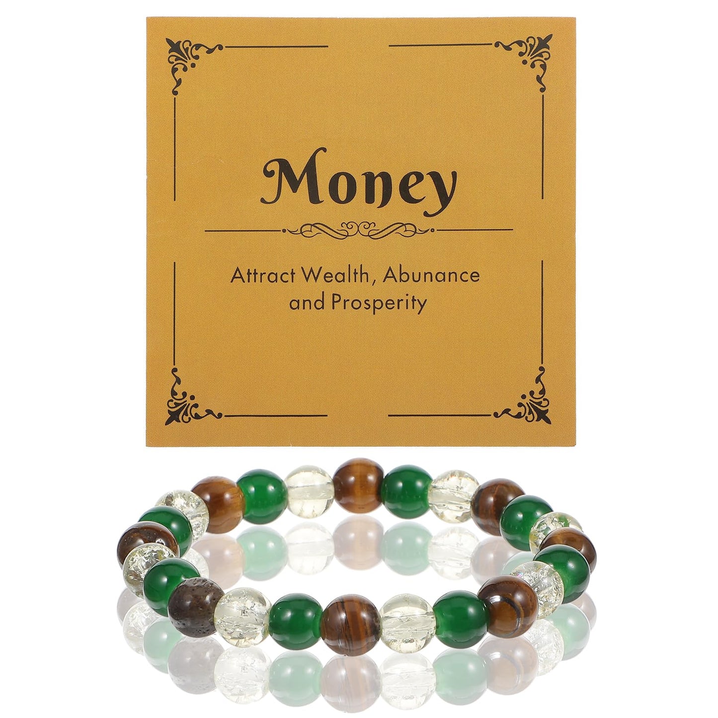 HaiFafafaing Money Bracelets for Women Wealth Money Attraction Bracelet Green Crystal Beaded Feng Shui Good Luck Bracelet for Healing Protection Spiritual Christmas Stocking Stuffers Gifts