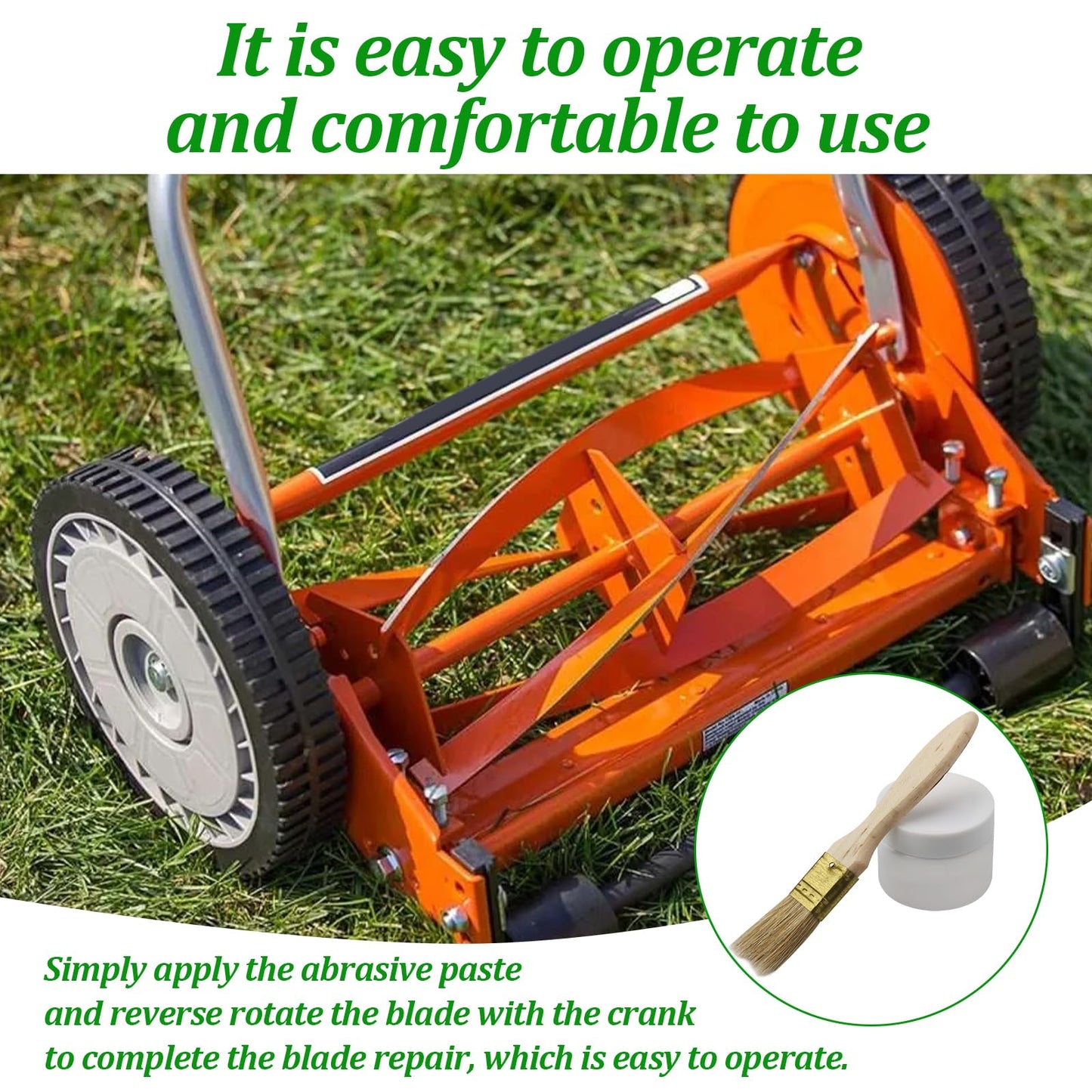 AAAQQ SK-1 Compound Sharpening Kit Compatible with Push Reel Lawn Mower, Reel Lawn Mower Sharpening Kit, Manual Push Lawn Mowers Sharpening Kits