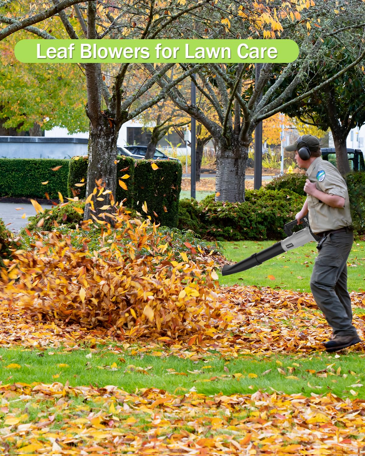 Cordless Leaf Blower - 2x3Ah Battery, 530CFM 170MPH, Powerful Battery Powered Leaf Blower Cordless with Battery and Charger, 7-Speed Control, 2 Extended Tubes for Yard, Lawn & Garden