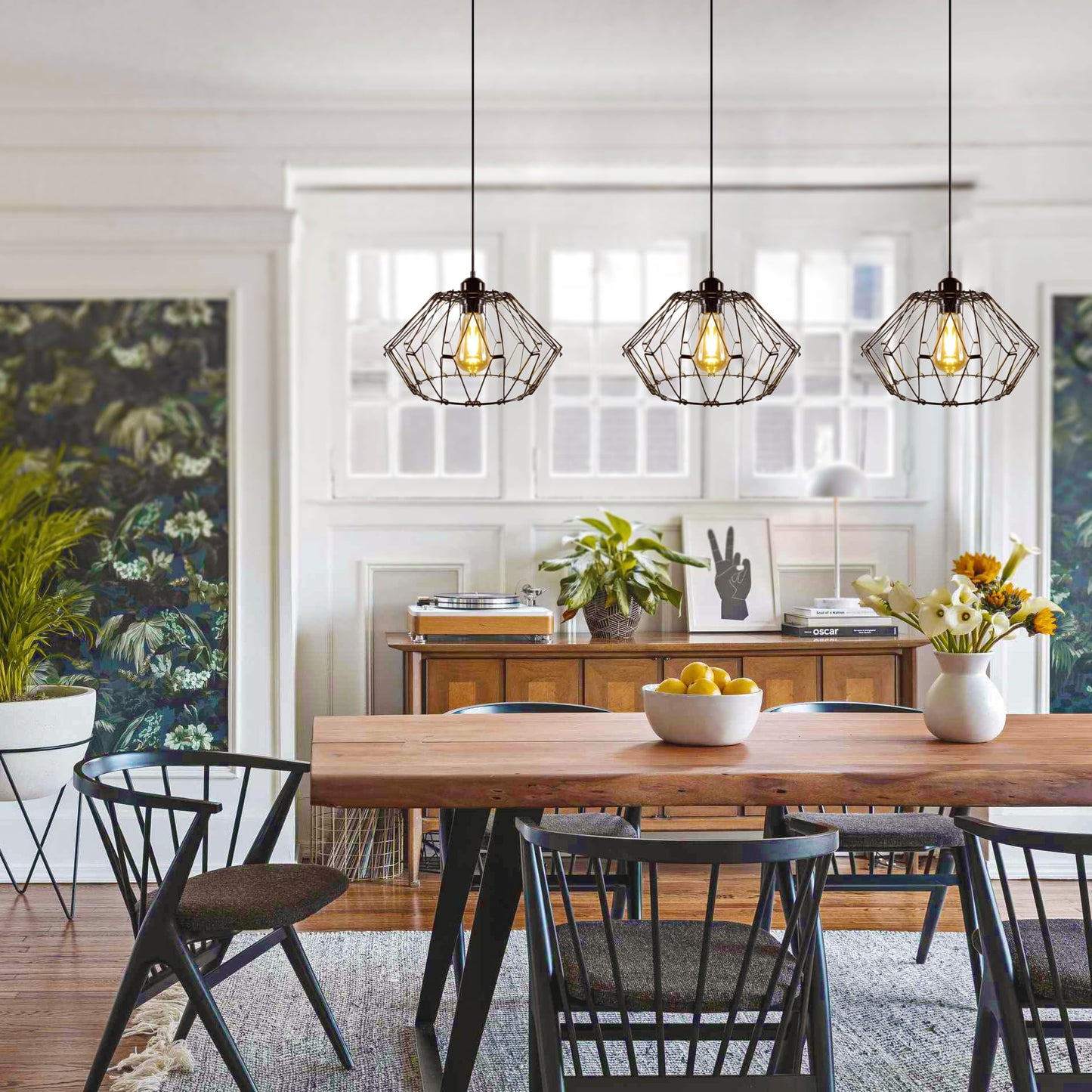 KOSTA Pendant Light Fixtures, Hanging Ceiling Lights, E26 Base Max. 40 Watts, for Kitchen Island Dining Restaurant Room Hallway Hotel Bar, 12 Inch, Bulb Not Included, 2-Pack