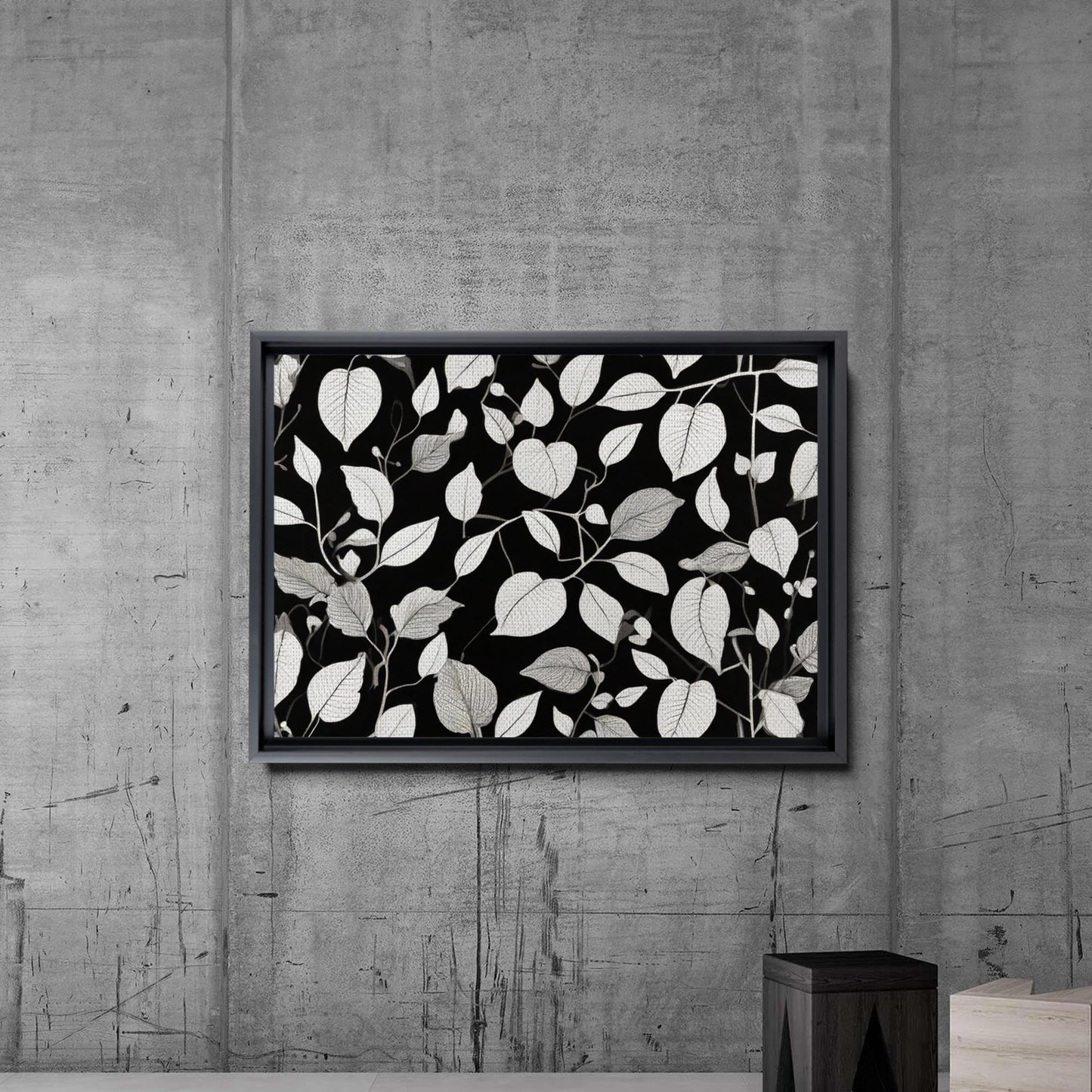 Canvas Print Scandinavian Folk Art Black and Beige Abstract Botanical Wall Art for Scandinavian Home Decor Decor Canvas, Decor