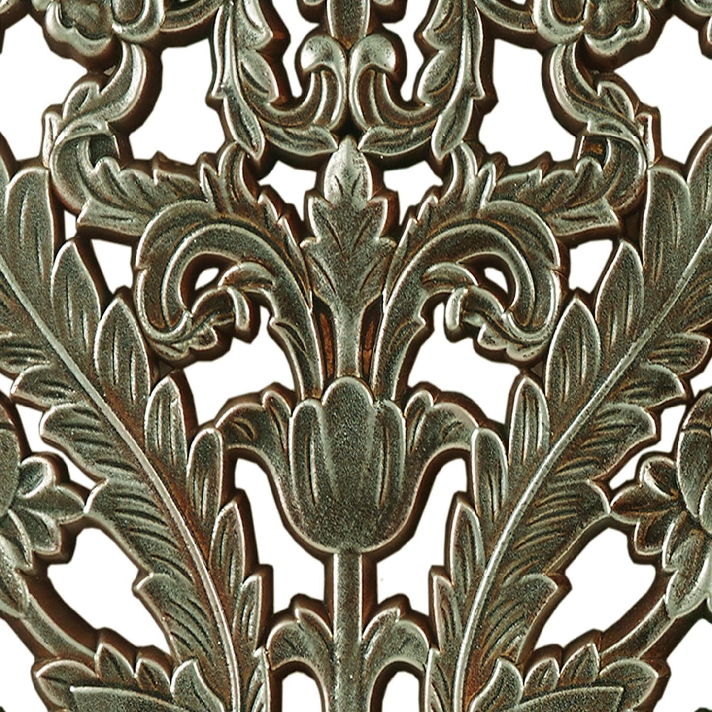 Madison Park Wall Art Living Room Décor - Floral Antiqued Wooden Carving Wall Decor Panel, Copper Embellished, Ready to Hang Wall Decor for Bedroom, 15.75"W x 31.5"L x 0.59"D, Patina Blue, 2 Piece