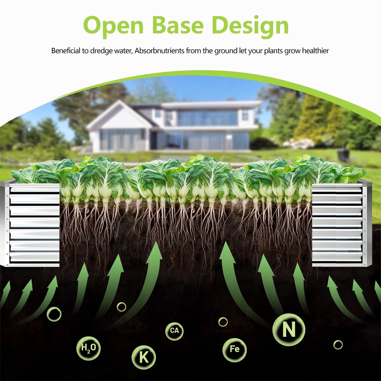 Ayen Guard 2PCS 4x2x2FT Galvanized Raised Garden Bed,Galvanized Planter Boxes Outdoor, Large Metal Raised Garden Beds for Vegetables-Silver