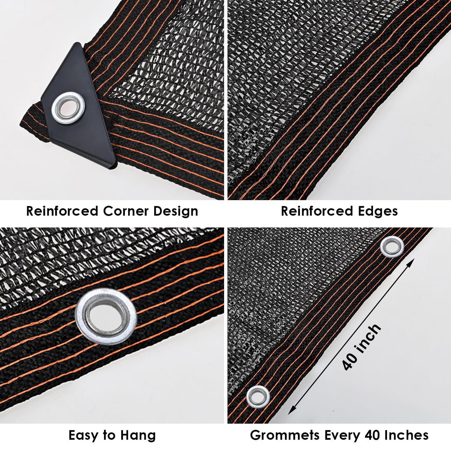 Tigvio 55% Shade Cloth for Garden, 9.8x18.7FT HDPE Mesh Tarp with Reinforced Grommets- Outdoor Sun Shade Cover for Greenhouse, Plant, Pergola, Chicken Coop, Backyard Patio Sunshade Net