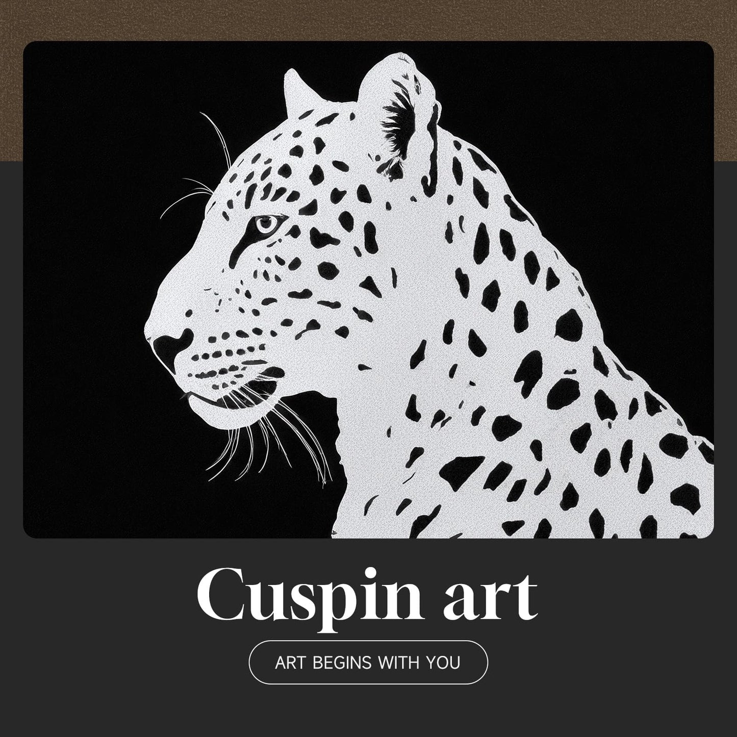 Framed Modern Animal Black and White Wall Art, Large Leopard Animal Prints, Contemporary Minimalist Elegant cheetah Pictures for Living Room Bedroom Dining Room Hallway Office Wall Decor 24x36In