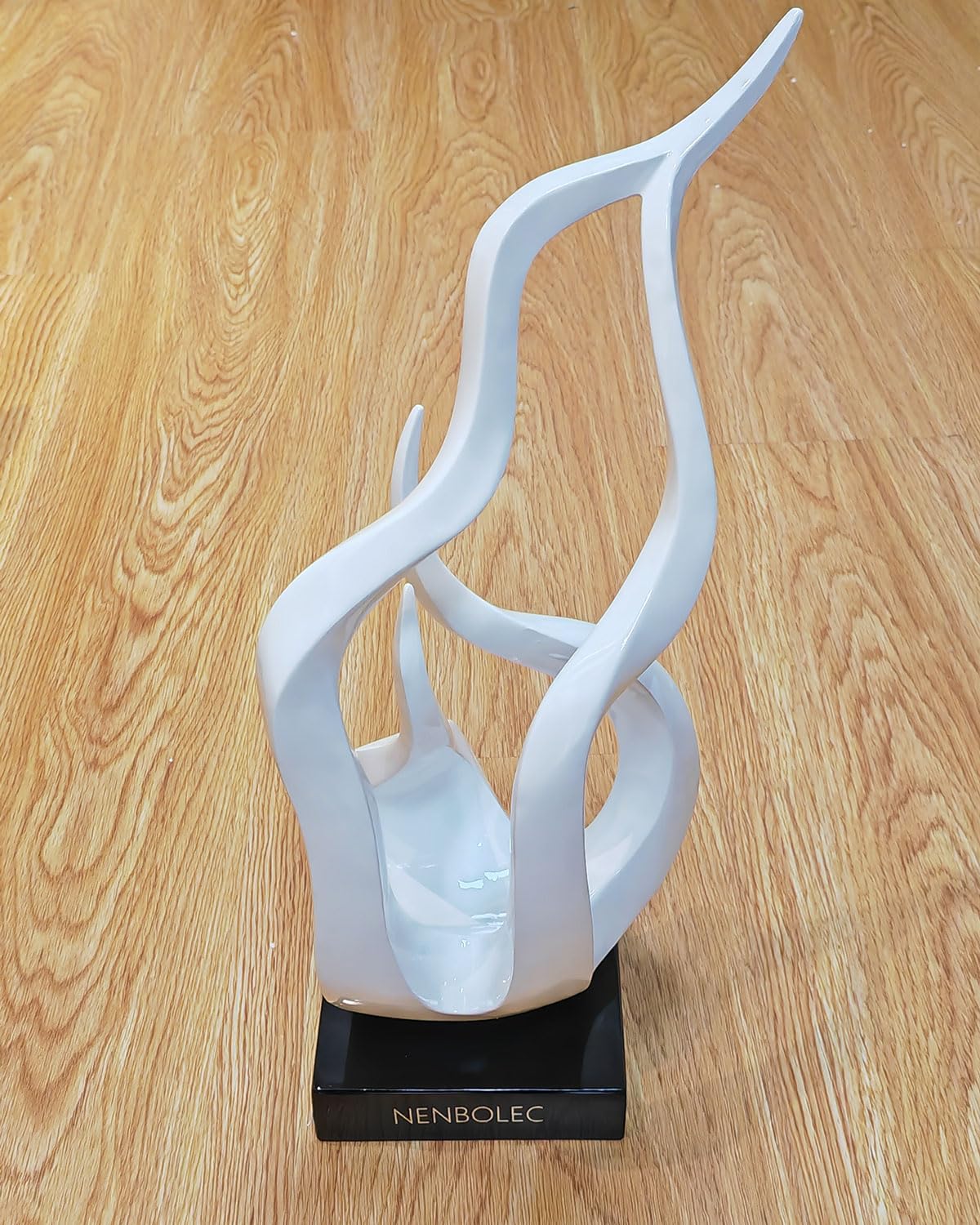 NENBOLEC Abstract Sculpture Decor Modern Art Gift Holy Flame Figurine Statue for Home Office Living Dining Room White 16.5 Inch