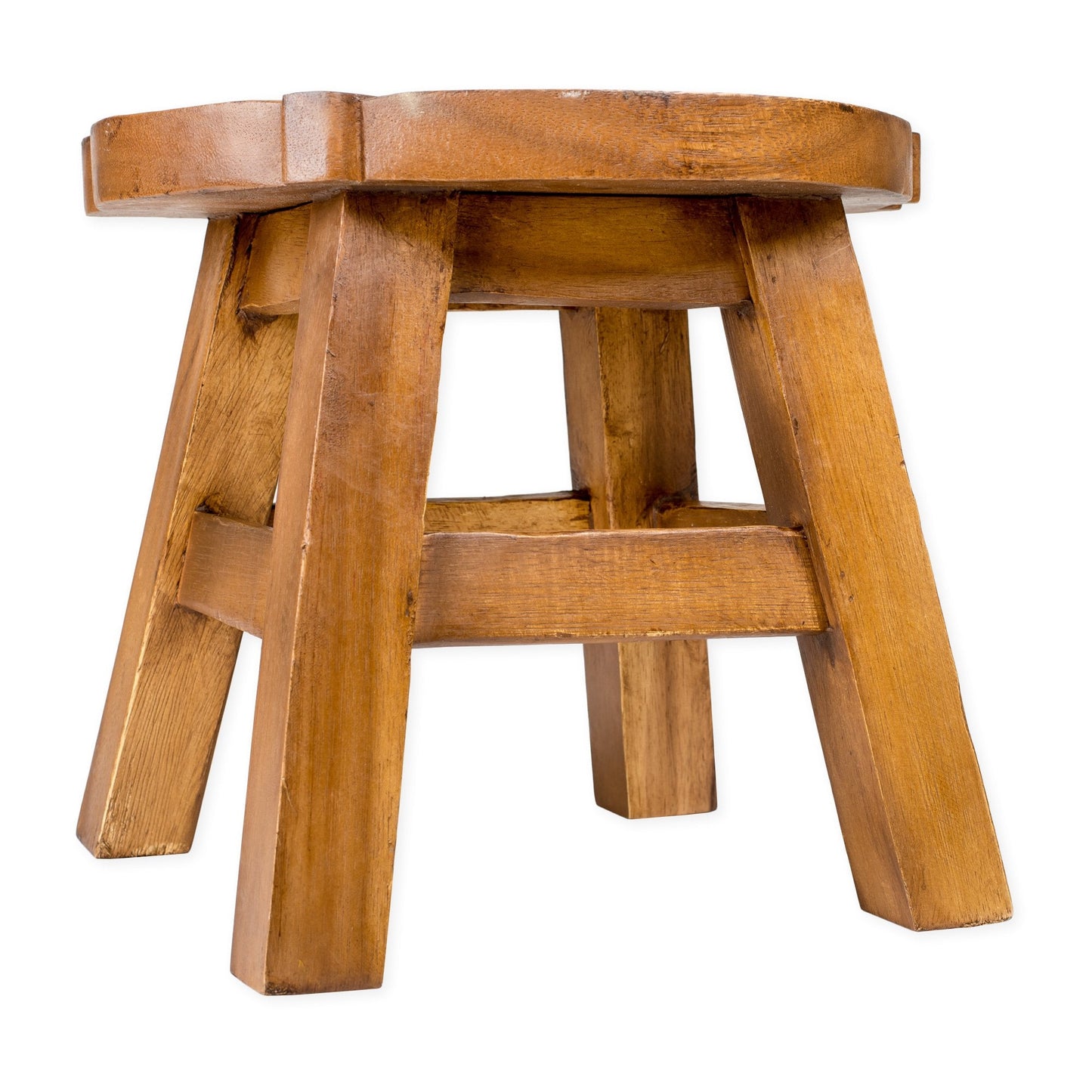 Sea Island Imports Cardinal Design Hand Carved Acacia Hardwood Decorative Short Stool