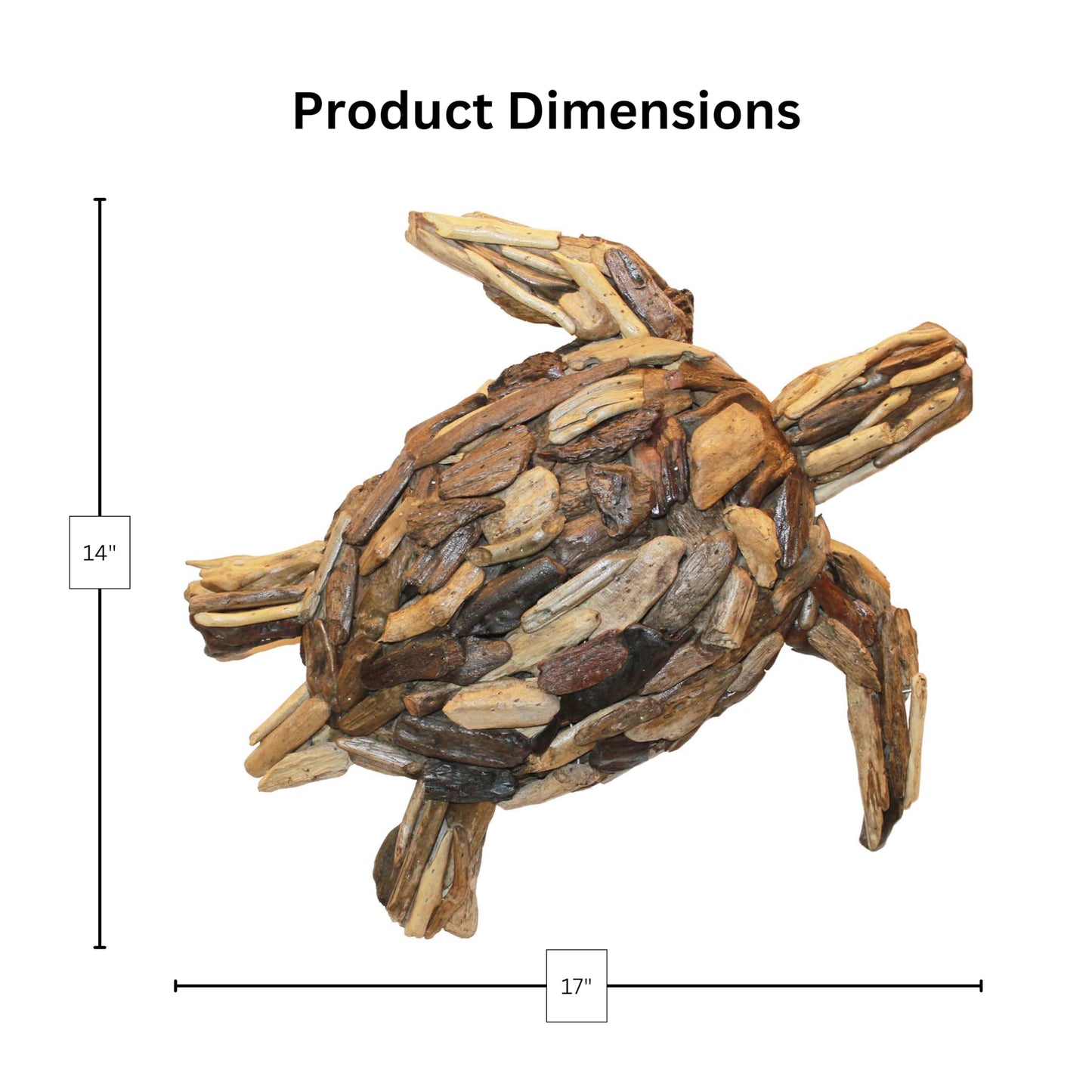 Om Gallery Driftwood Wall Art, Mother Turtle, Brown