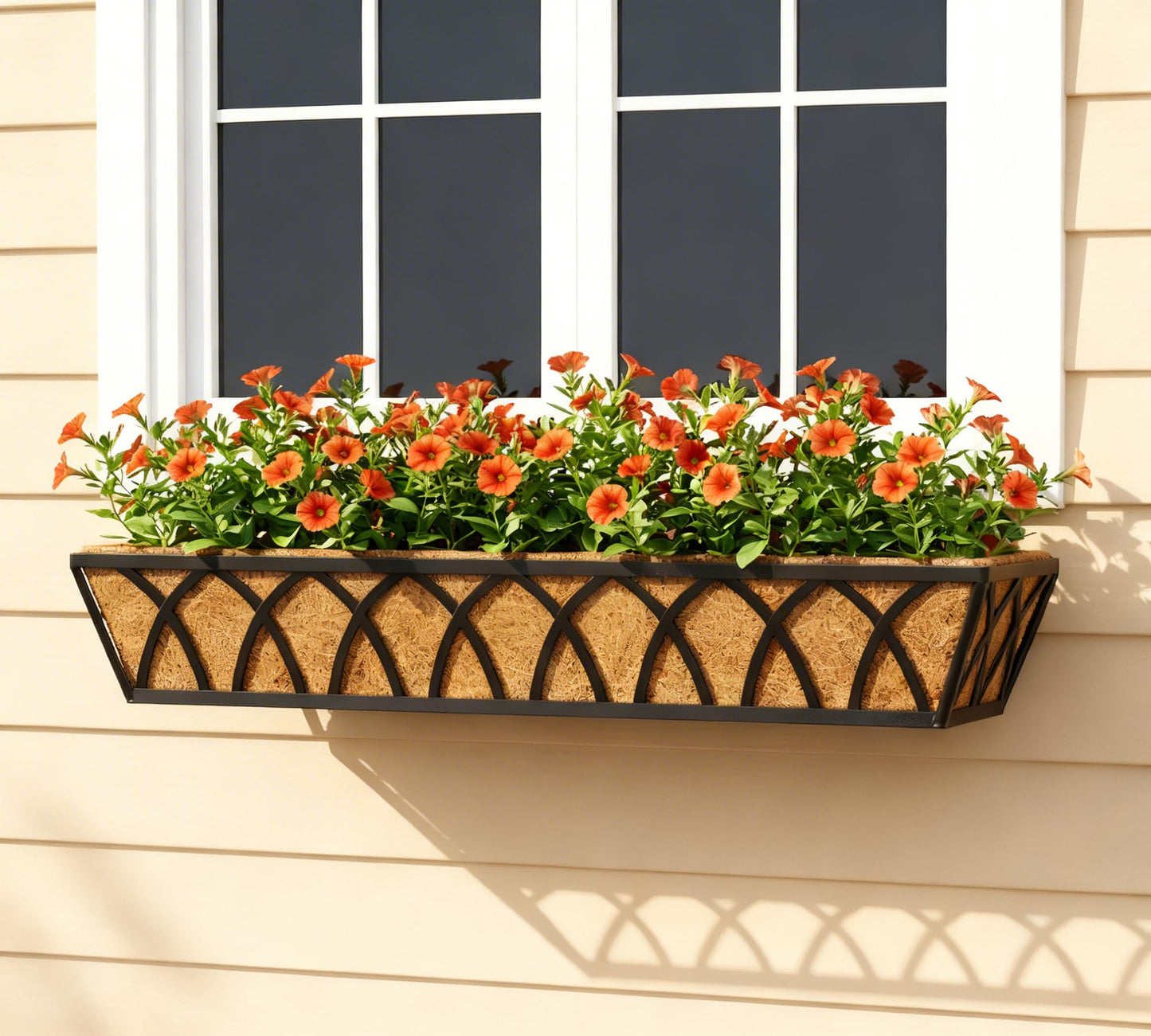 Y&M Railing Planter Boxes, Metal Hanging Balcony Planter, Adjustable Deck Railing Planter for Fence, Window Boxes Outdoor, Heavy Duty Flower Box for Porch Rail-30inch 4pcs