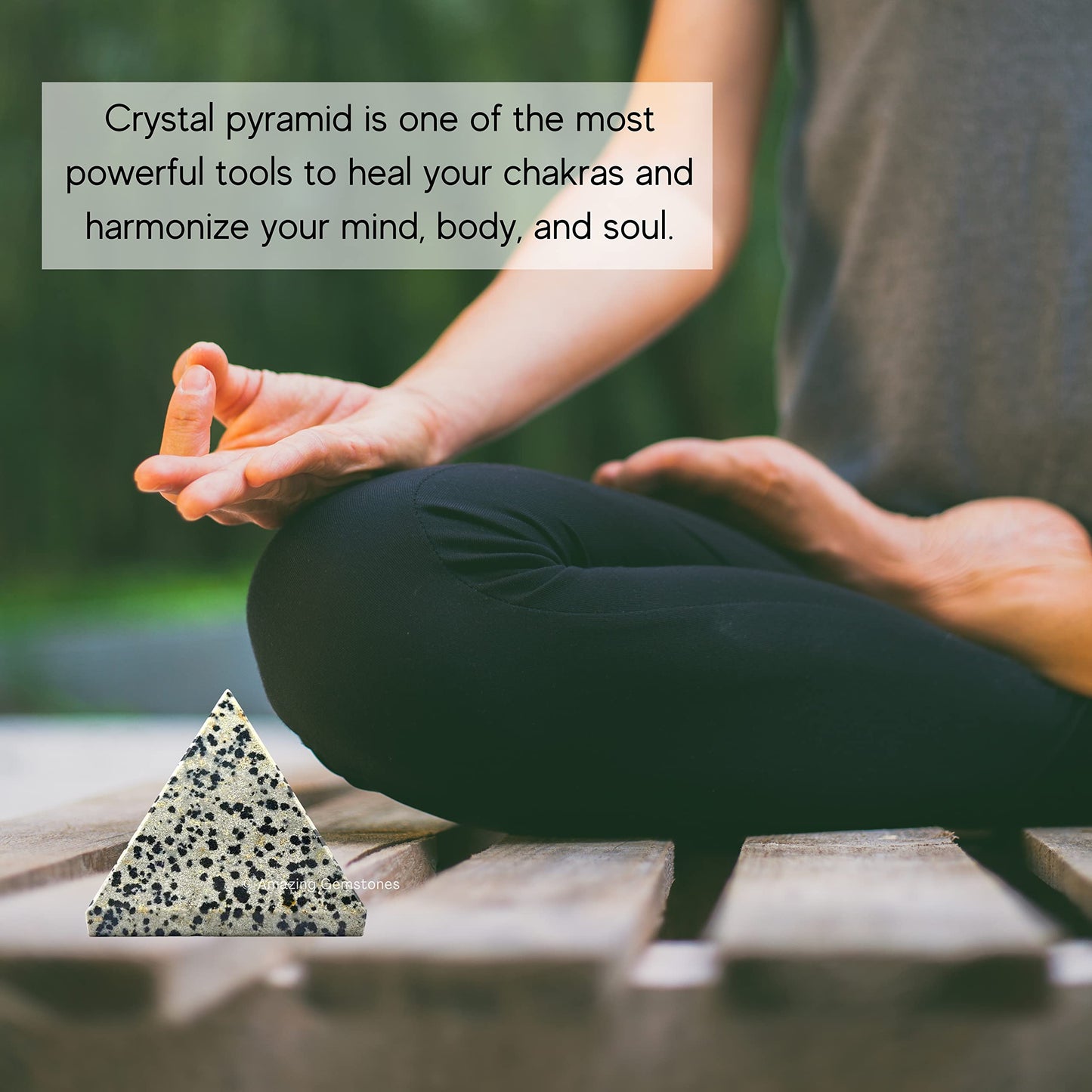 Amazing Gemstone Dalmatian Jasper Pyramid Crystal Healing Stones - 2" Great Pyramid Figurine of Natural Stone Pyramid for Meditation, Reiki, Chakra Balancing and Crystal Pyramids Grid