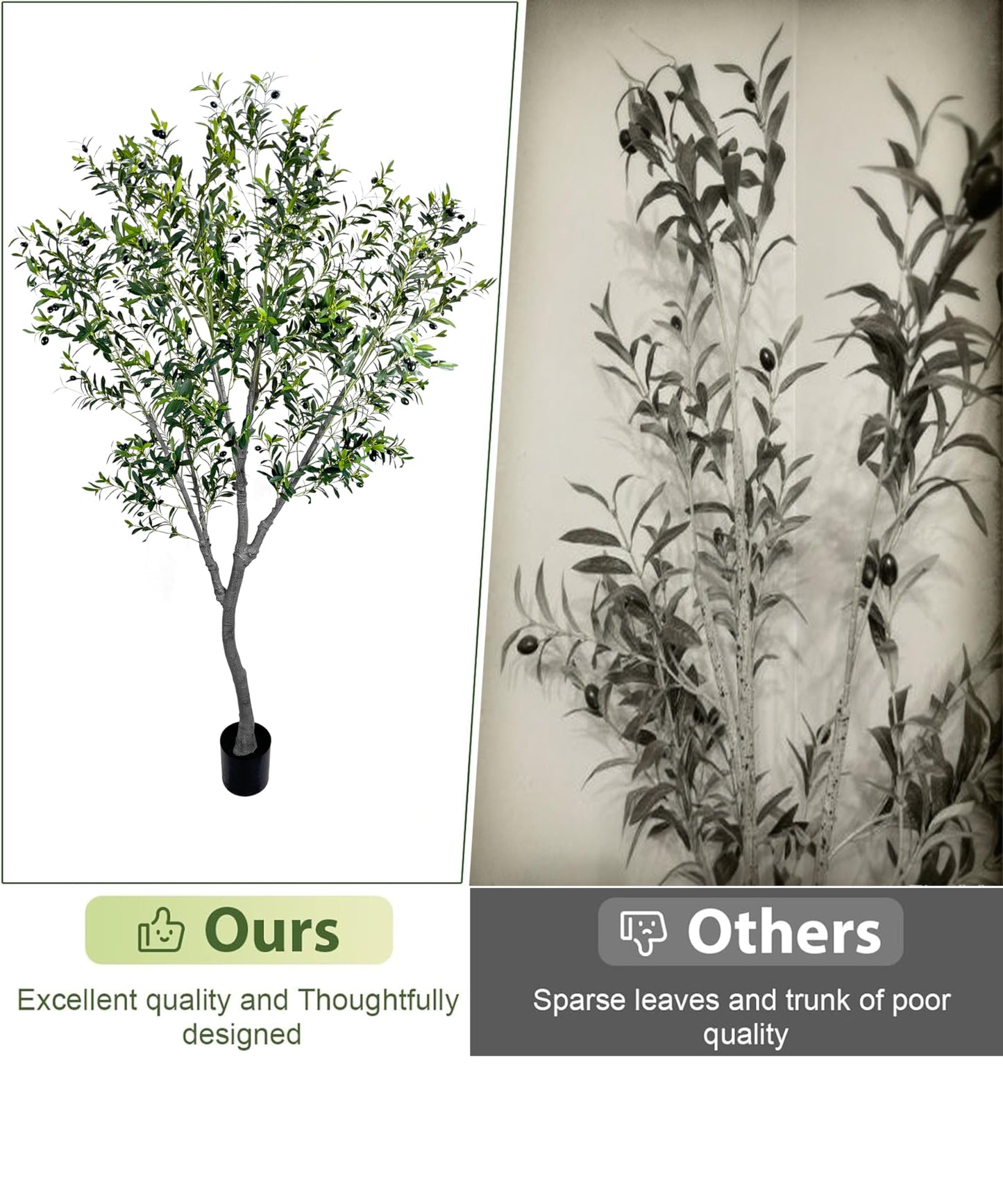 Faux Olive Tree, 8 Feet Realistic Faux Olive Tree Trunks & Leaf Fruits for Home Décor Accents, Perfect for Living Room & Office - Olive Trees Artificial Indoor