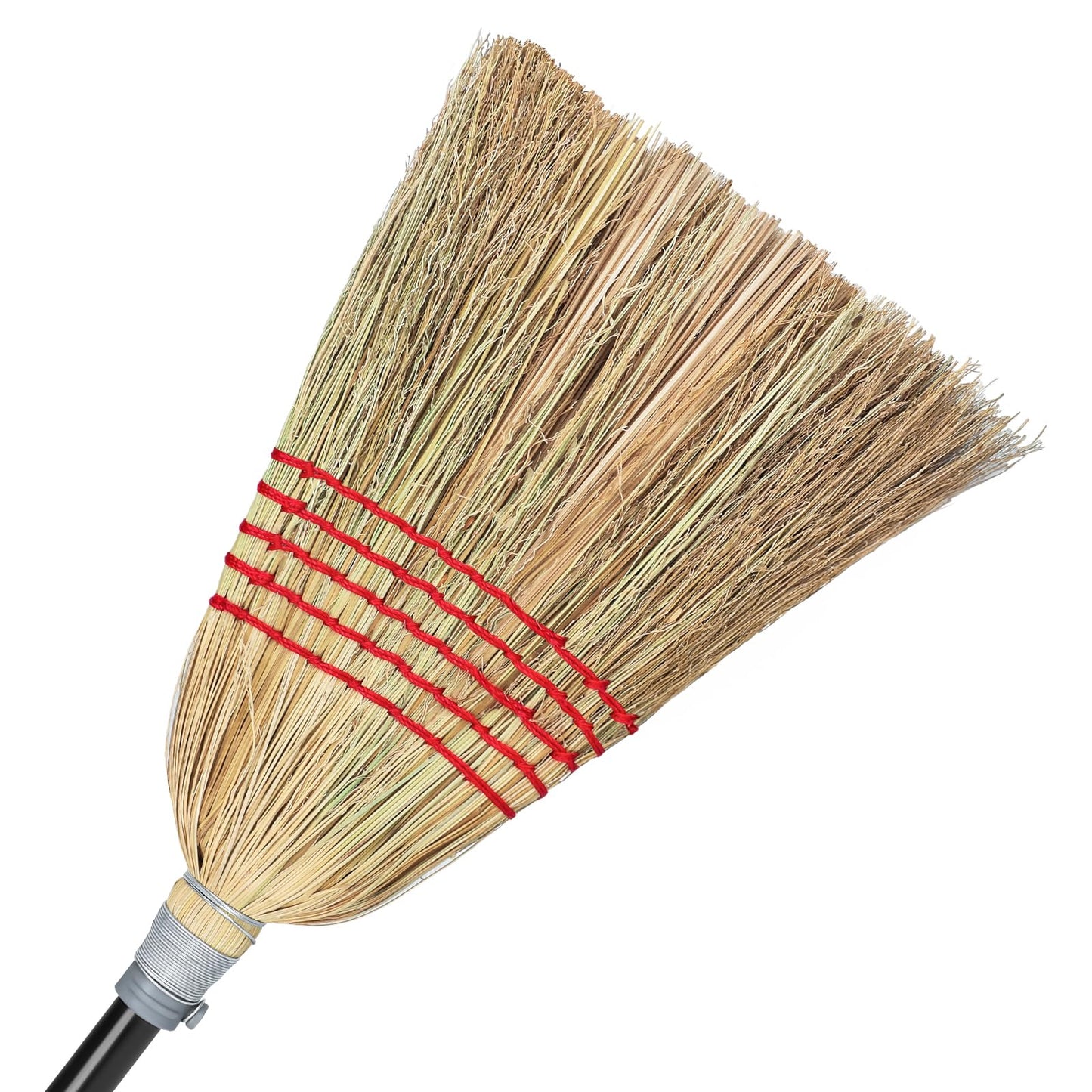 Corn Broom Outdoor, Household Indoor and Outdoor Broom Suitable for Sweeping Gravel, Fallen Leaves and Sand on Yard, Garage, Lawn, Stone Path and Concrete Floor