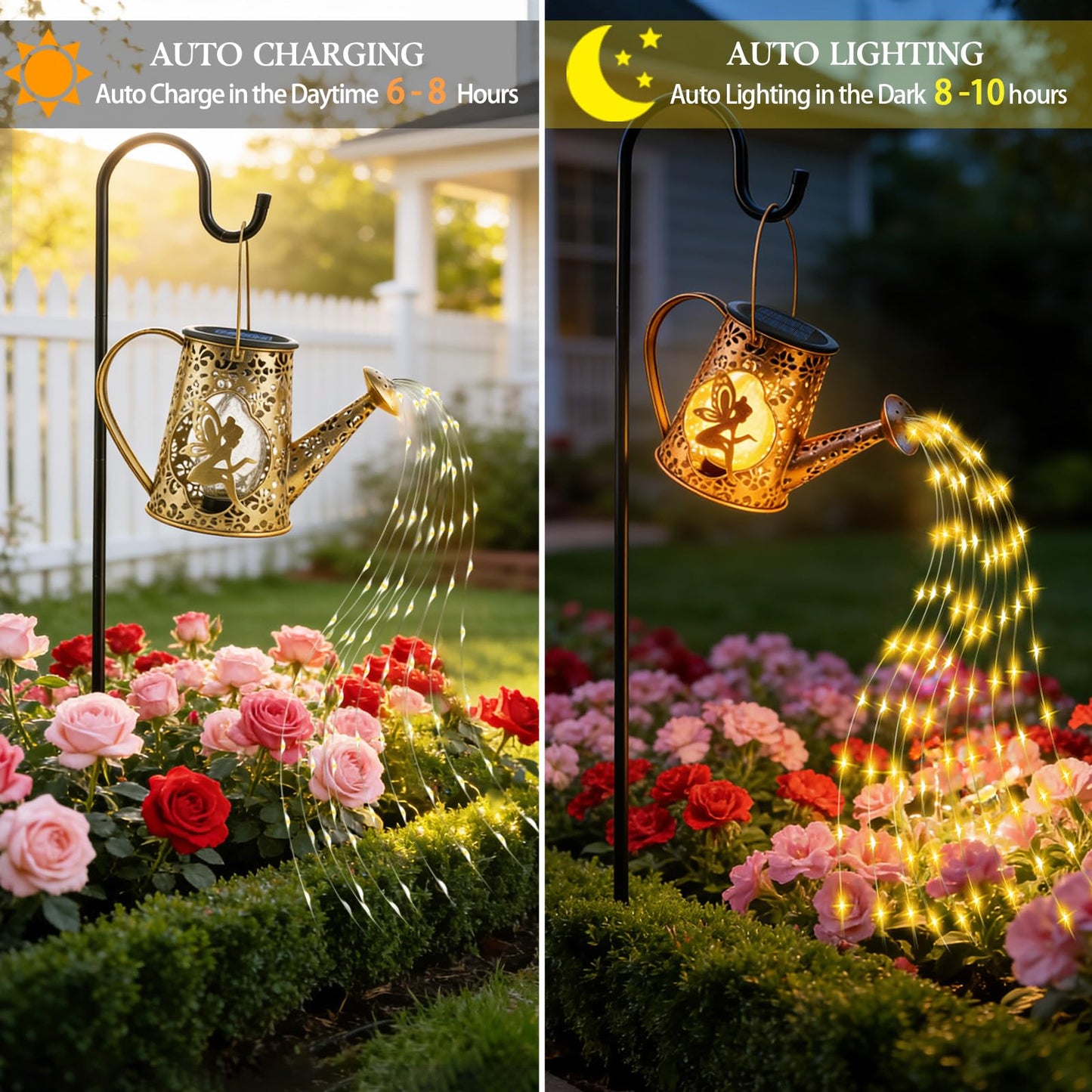 Solar Watering Can Lights, Unique Fairy Gifts for Mothers Day Women Mom Grandma Birthday, Waterproof Outdoor Garden Decor Large Hanging Solar Lantern Fairy Lights for Porch Yard Flowerbed Pathway