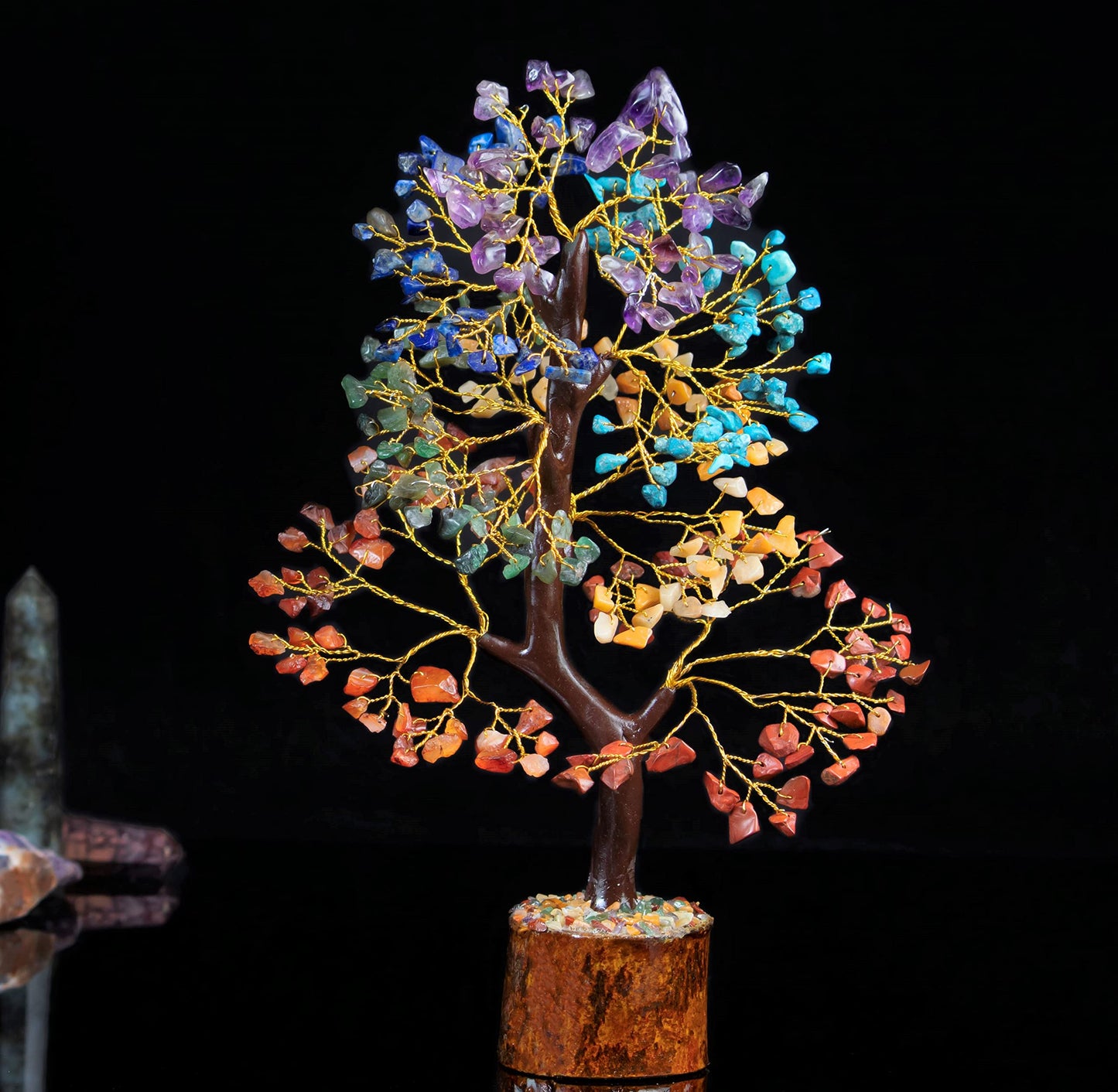 Crocon® 7 Chakra Turquoise Crystals Tree Of Life Birthday Gifts For Women, Men & Friends | Home & Office Decor, Money Tree Healing Crystals Gift | Mom Gift Ideas Housewarming Gifts New Home Sister Dad