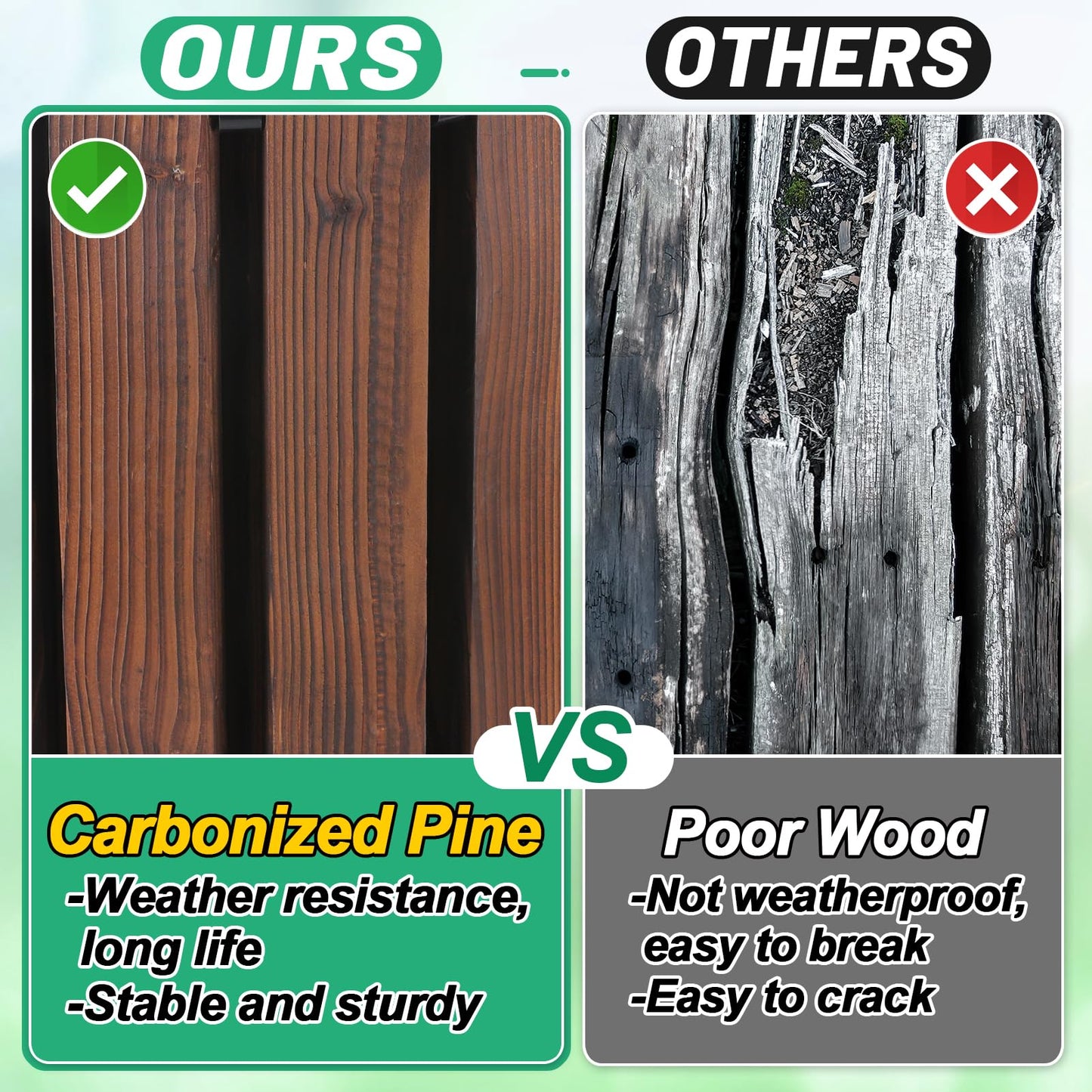8.2ft Wooden Garden Pathway - Weather Resistant Carbonized Pine Roll Out Decorative Walkway, Boardwalk Pathway Pavers for Outside Stepping Stones Outdoor Flooring Patio Pool Backyard (Brown)
