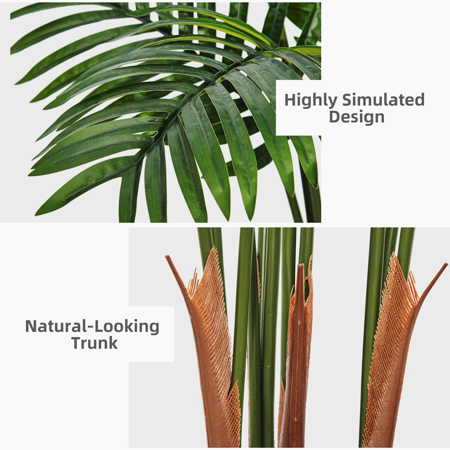 Artificial Palm Tree 6FT - Fake Tree with Black Tall Planter - Faux Tropical Areca Floor Plant in Pot - Artificial Silk Plant for Home Office Living Room Decor Indoor
