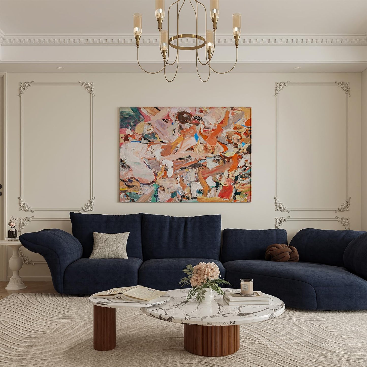 Ready to Assemble Wall Molding Kit Corners Made into 1 Top and 1 Bottom Frame Premade Accent Wall Molding Wainscoting Panels for Interior Wall Decor Living Room and Bedroom