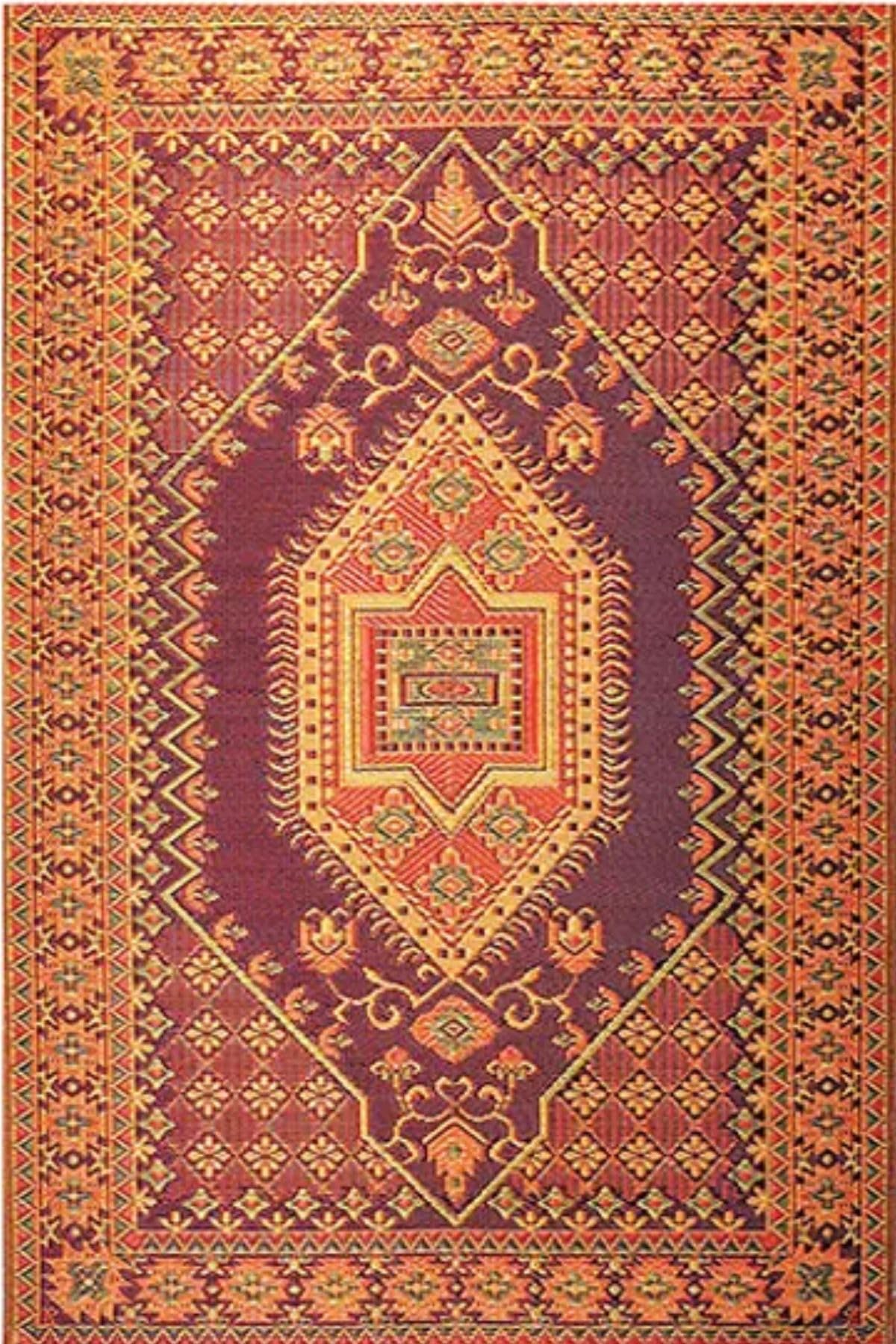 Mad Mats Turkish Rust Outdoor Rug, 8x10 – Reversible, Recycled Plastic, UV Resistant