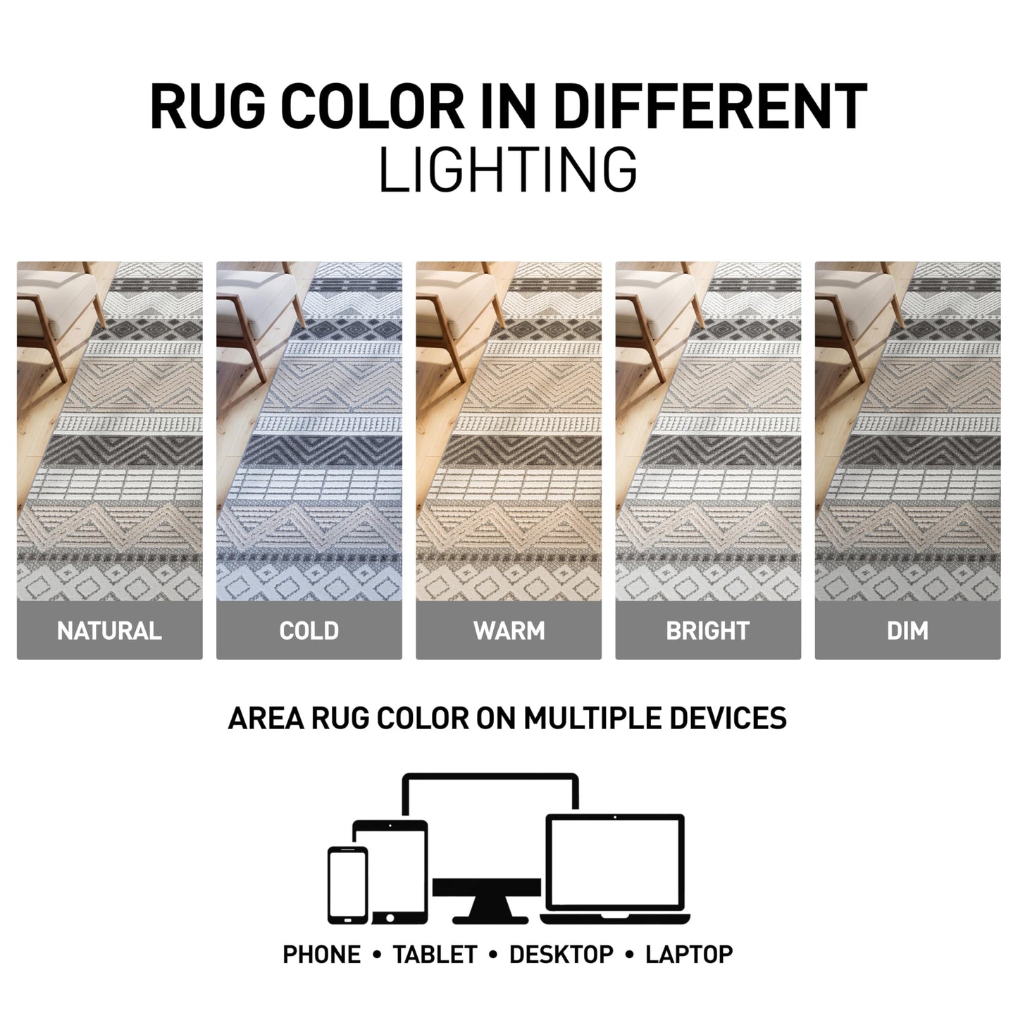 Rugshop Marbella Contemporary Boho Non-Shedding Patio Deck Backyard Indoor/Outdoor Area Rug 5' x 7' Gray