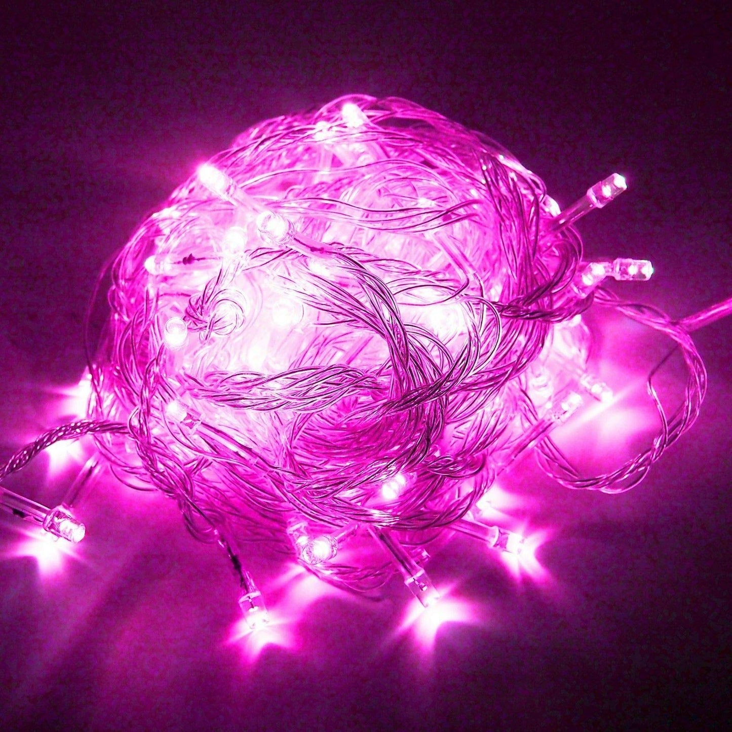 Lainin 3.5M/11ft 96 LED Linkable Fairy Curtain String Light with 8 Modes Memory Functional Controller for Indoor/Outdoor/Patio/Wedding/Christmas Party Holiday Decoration (Pink)