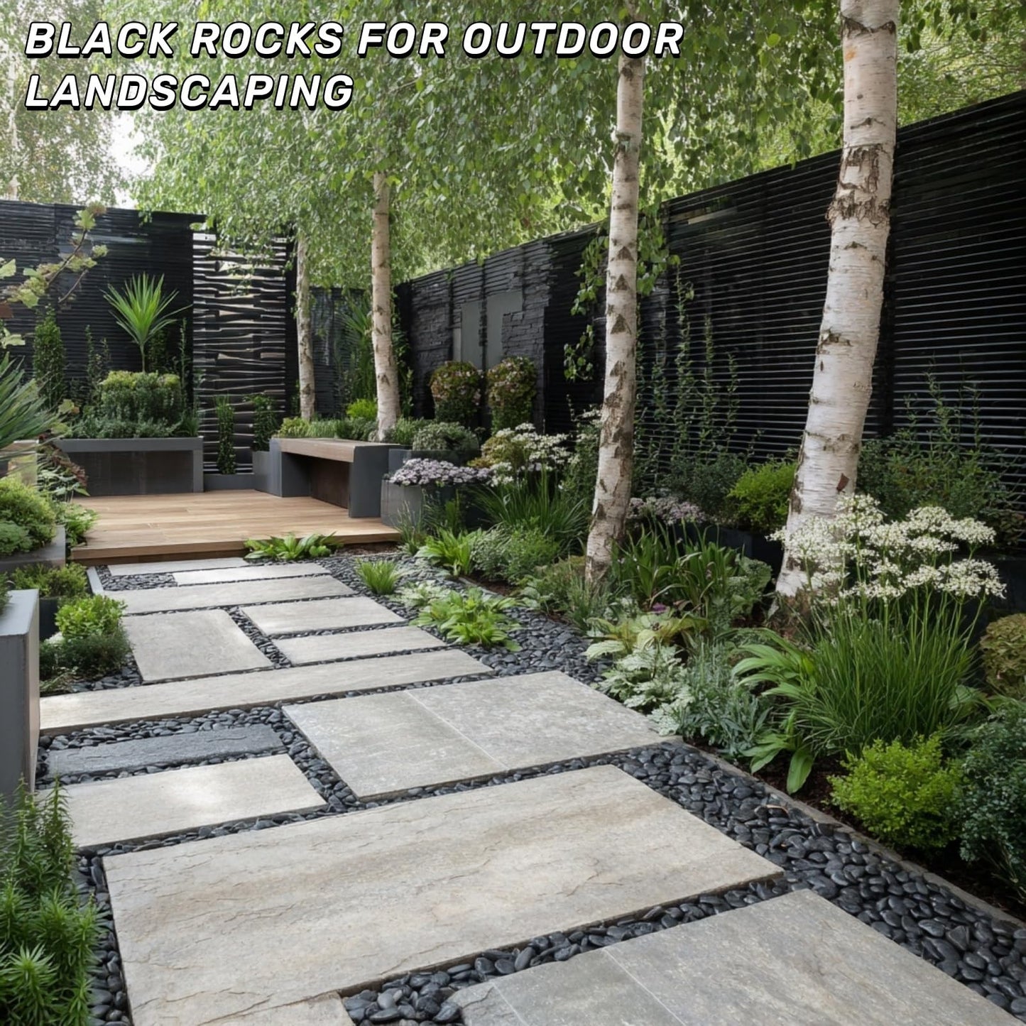 16lb Black River Rocks, 1-2 Inch Pebbles for Indoor Plants, Natural Polished Aquarium Gravel, Decorative Rocks for Outdoor Landscaping, Succulent, Garden, Vases Fillers, Bird Baths