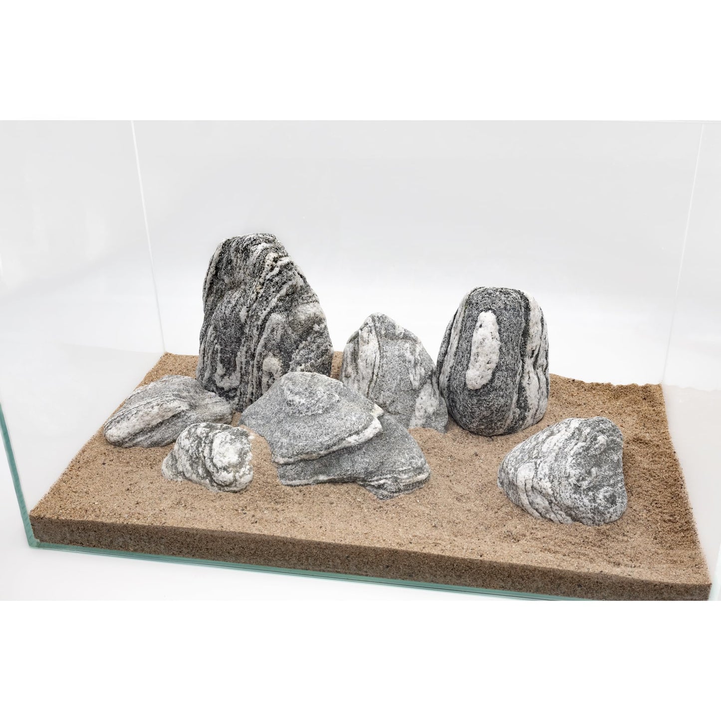 KINGRUI Natural Fish Tank Stones Aquarium Rocks 10lb Silver Seiryu Rock for Aquascaping, Terrariums, Bonsai, Garden Landscaping & Reptile Habitats(2-7inch 5-6Pcs)
