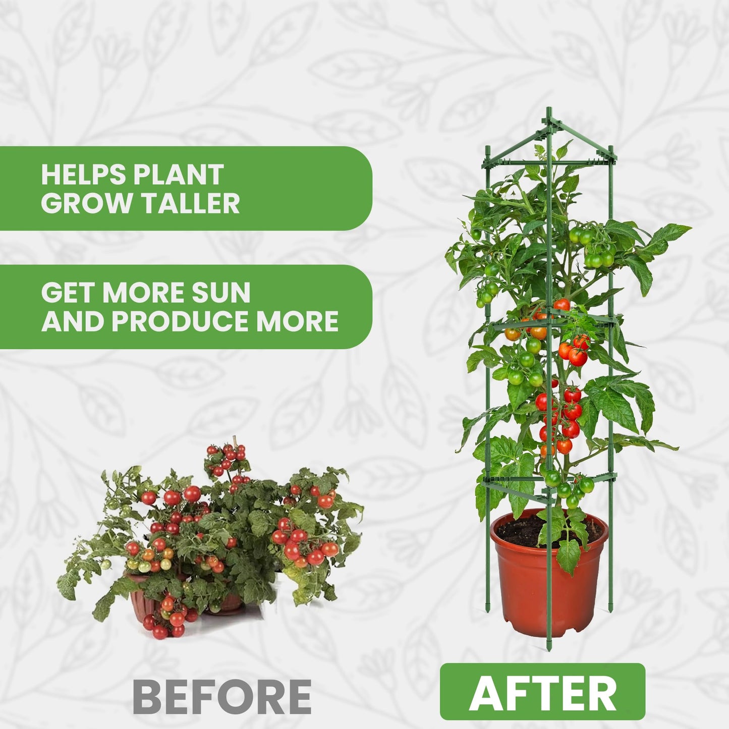 K-Brands Tomato Cage - Tomato Plant Stakes Support Cages, Trellis for Garden & Pots (Tall Upto 68 Inches)
