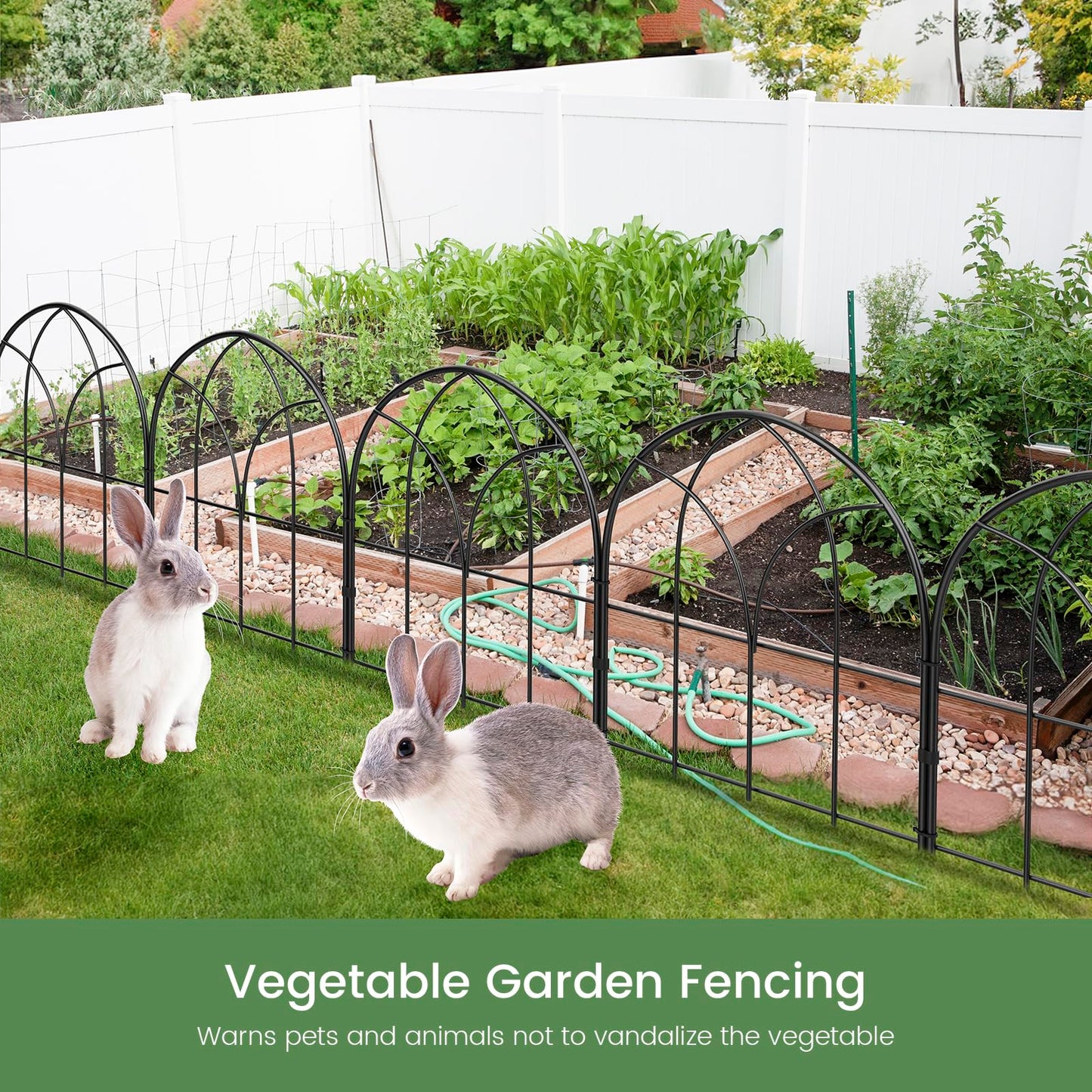 Youpehom Small 12.55"*16.53" Decorative Garden Fencing Border, No Dig Fences Barrier, Black Metal Fence, Garden Edging Fence Panel, Dog Fence Outdoor for Yard, Flower Bed (6 pcs)