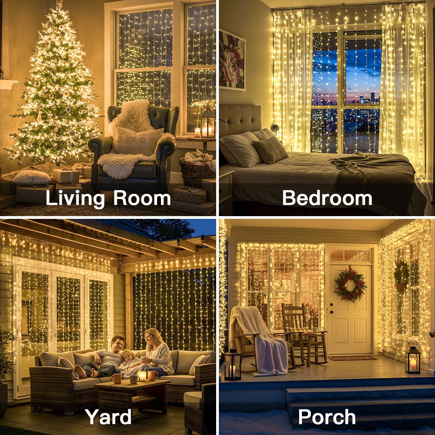suddus Curtain Lights for Bedroom, 300 Led 9.8x9.8ft Curtain Lights for Backdrop, Curtain String Lights for Christmas, Dorm, Wall, Backdrop, Window, Wedding, Party, Birthday Decor, Warm White