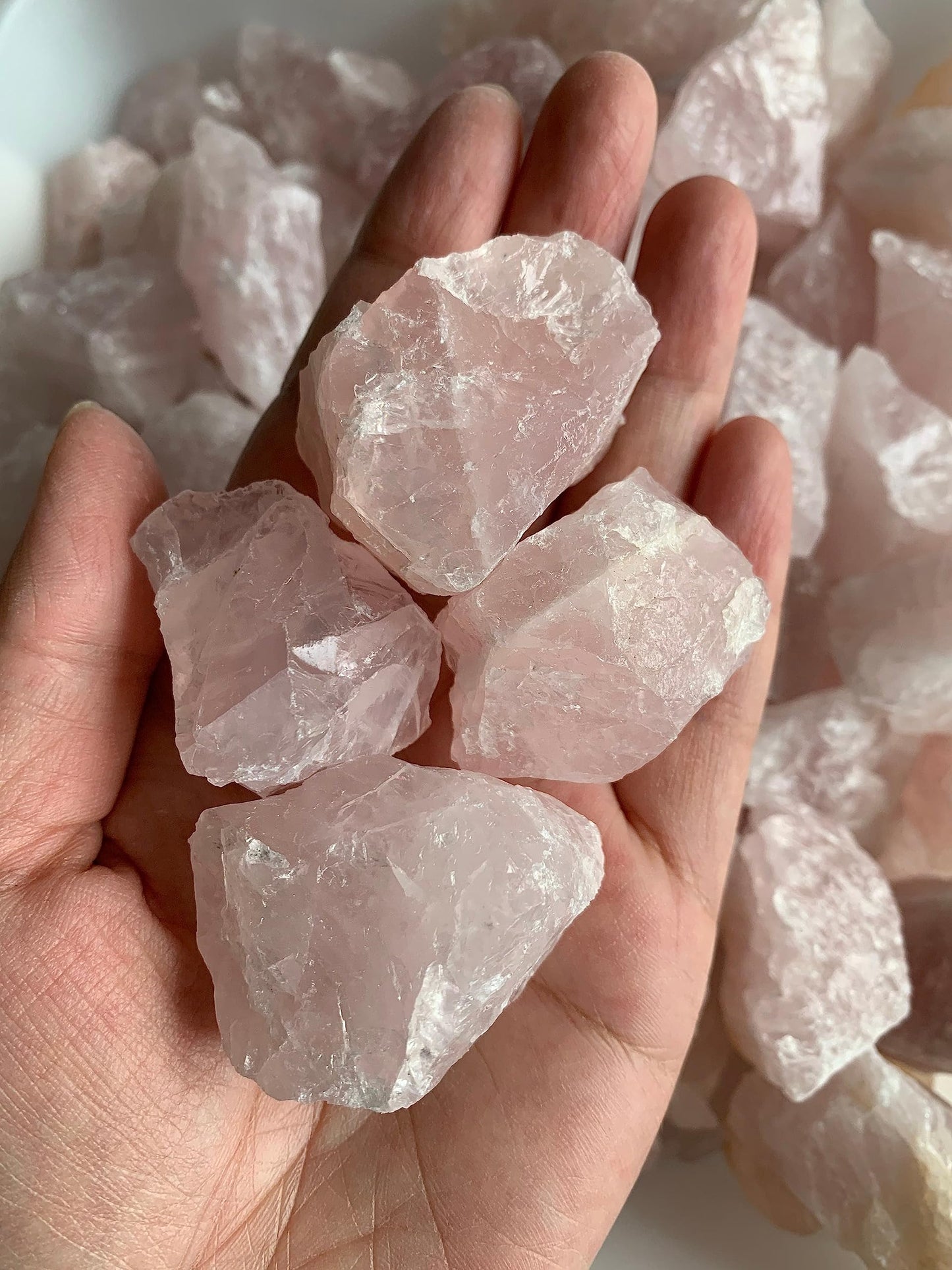 GAF TREASURES Wholesale Raw Rose Quartz Crystals, Natural Rose Quartz Stone, Natural Rough Rose Quartz Crystals, Rose Quartz Rough, Rose Quartz Healing Crystals (Rose Quartz, 0.5 Pound)