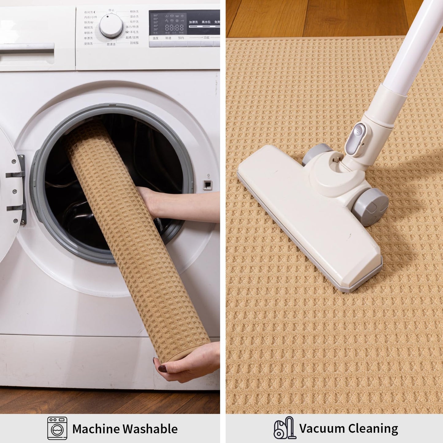 YIHOUSE Indoor Door Mat 24" x 36", Non-Slip Washable Entryway Mat, Dirt Trapper Absorbent Entrance Mat, Low Profile Floor Mat for Front/Back Door, Entryway, Khaki