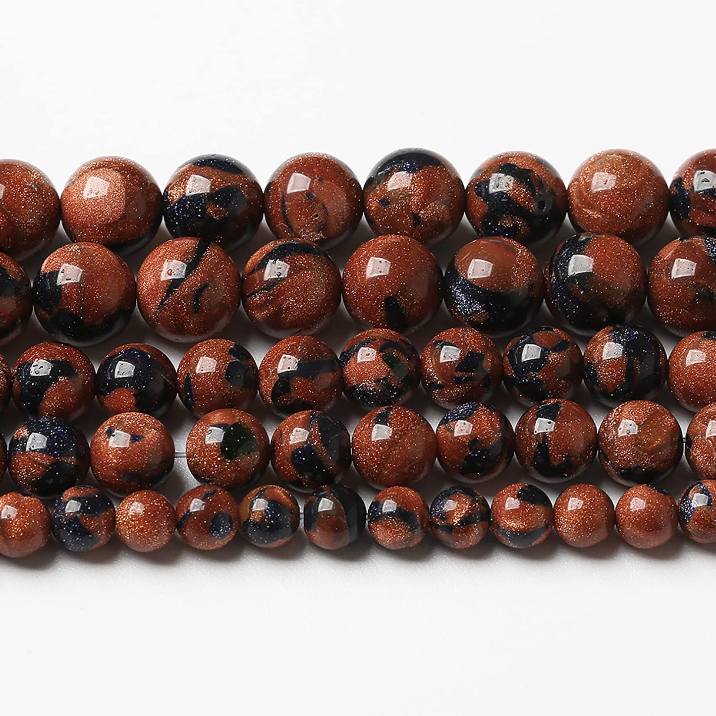 90pcs 4mm Starry Bicolor Sandstone Beads Natural Round Loose Spacer Beads for Jewelry Making DIY Bracelets Crystal Energy Healing Power Stone (4mm, Bicolor Sandstone Beads)