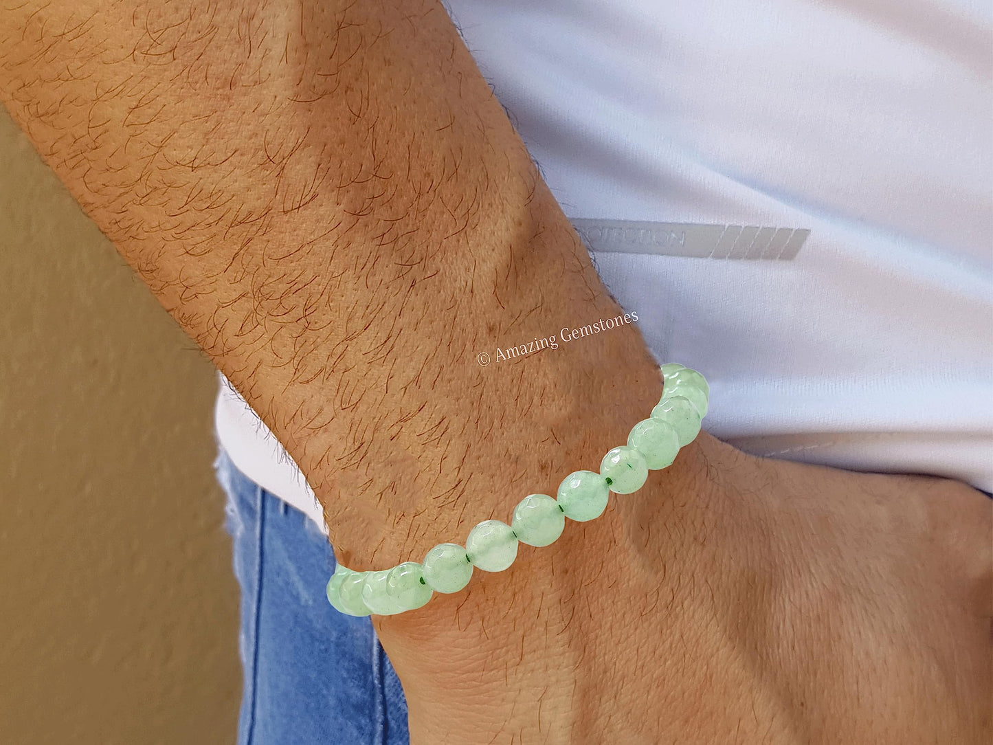 Amazing Gemstone Green Aventurine Bracelet for Women - Chakra Mens Bracelet Protection Crystals and Healing Stones - Blessing Bracelet Spiritual Meditation Gift Christmas Stocking