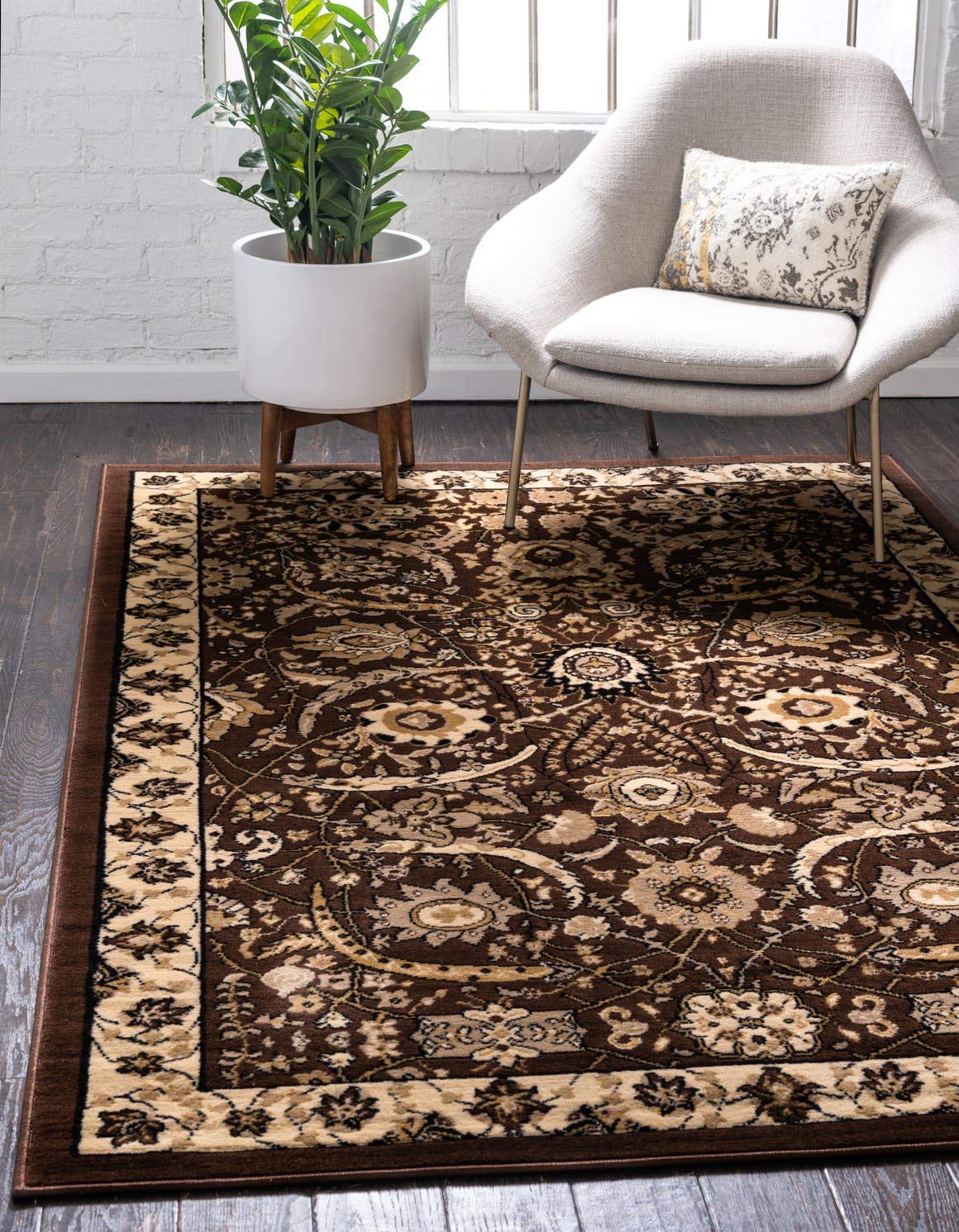 Unique Loom Espahan Collection Area Rug - Cape Cod (7' 10" x 10' Rectangle, Brown/ Beige)