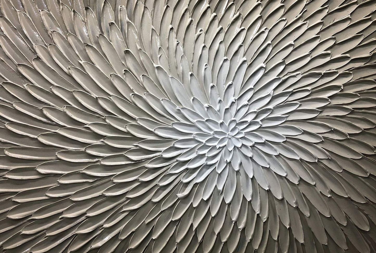 AMEI Art, 24X48Inch Hand Painted Acrylic Wall Art Abstract Knife 3d Oil Painting Textured Floral Artwork Art Wood Inside Framed Hanging Wall Decoration Oil Hand Painting (Silver-brown)